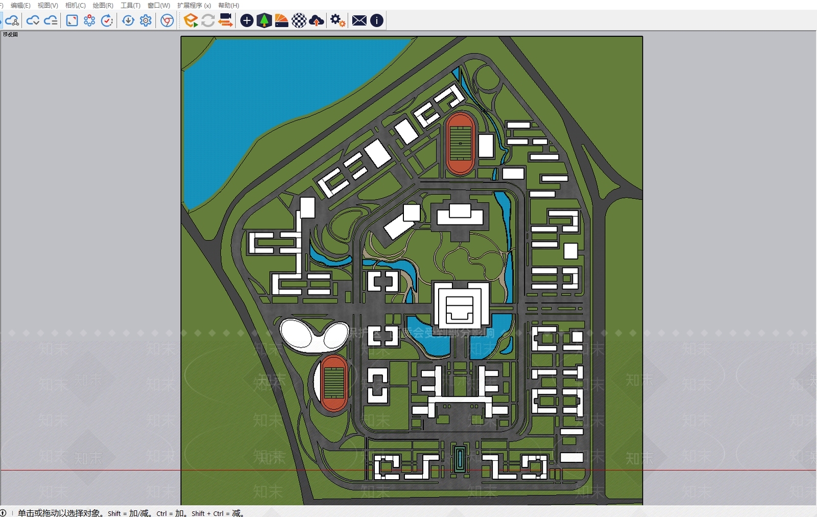 现代简约学校建筑SU模型下载【ID:1189650456】