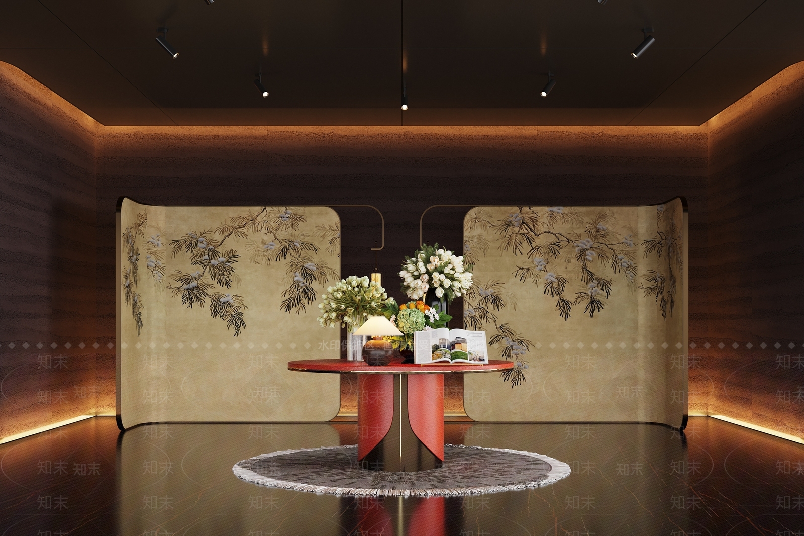 现代酒店大堂SU模型下载【ID:1189656387】
