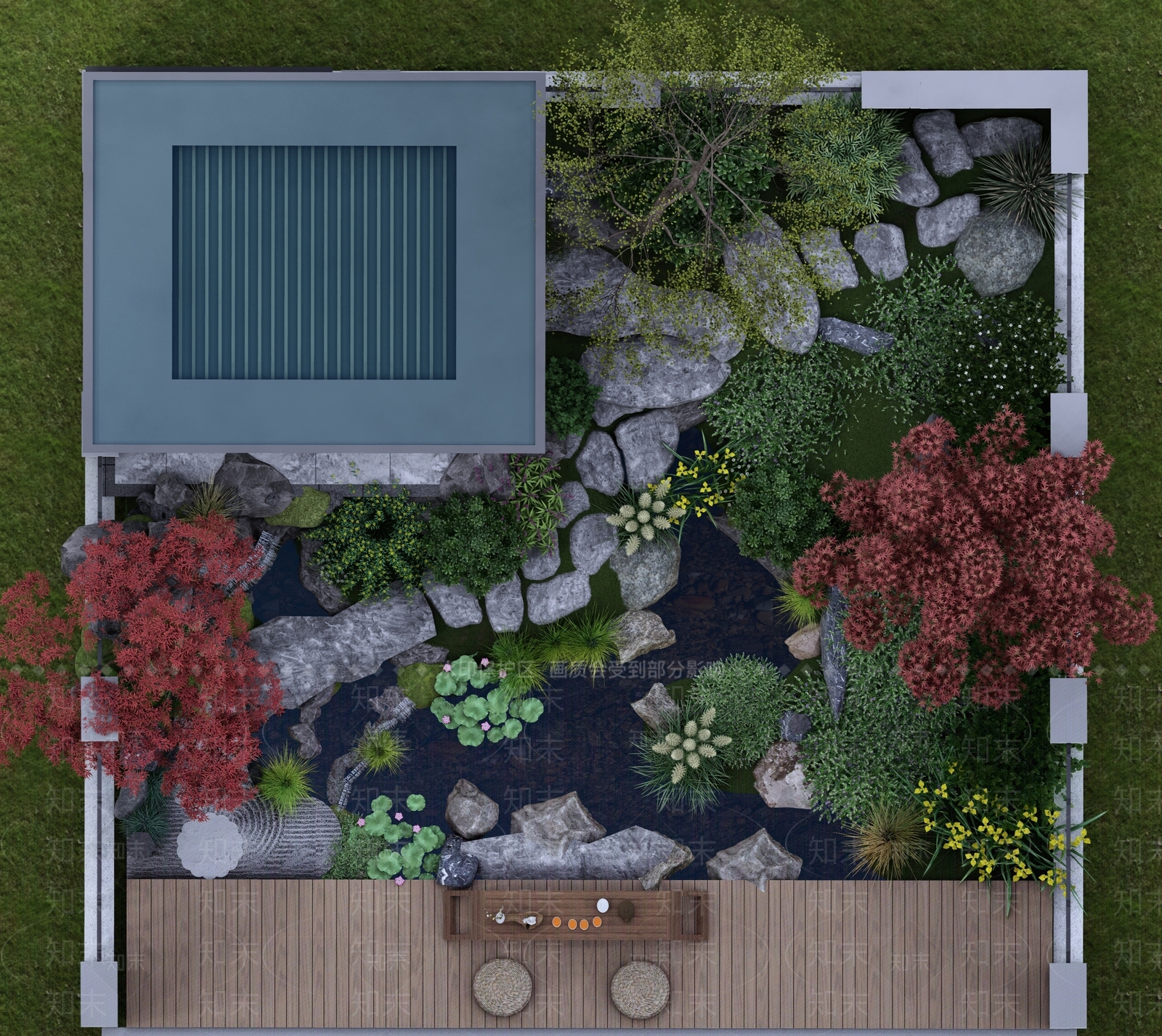 中式新中式别墅庭院SU模型下载【ID:1189785405】