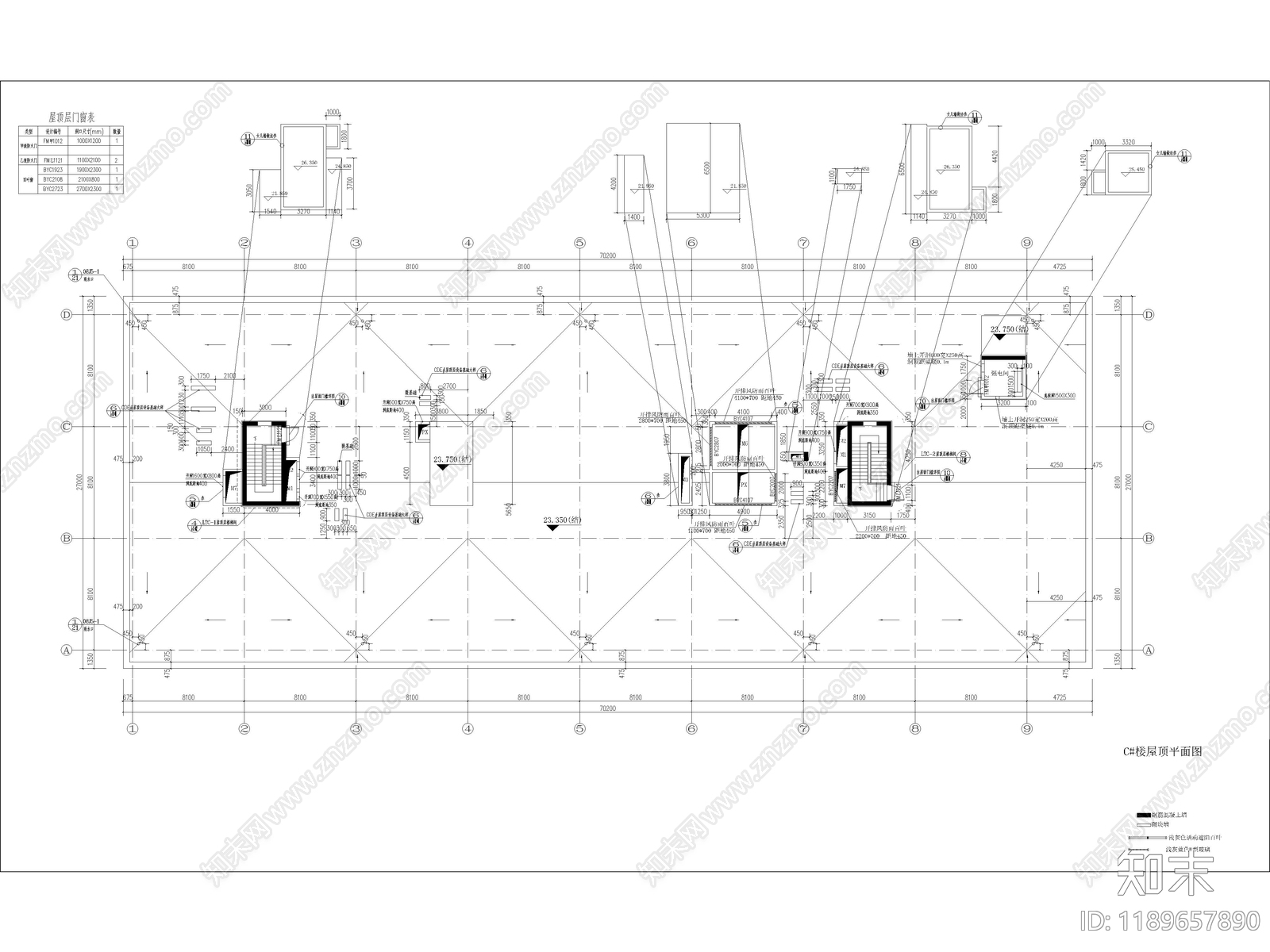 现代办公楼建筑cad施工图下载【ID:1189657890】