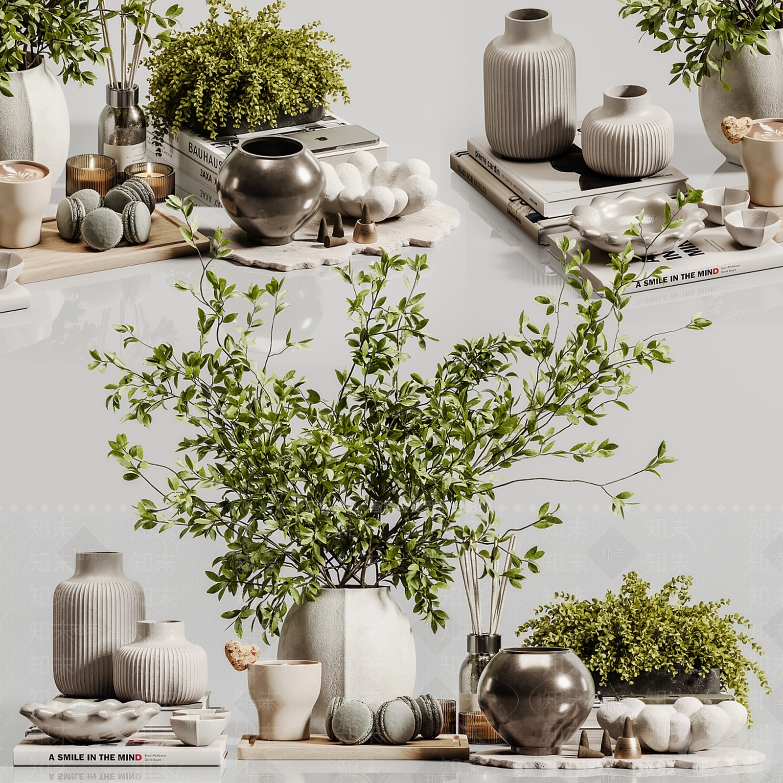 现代新中式摆件组合3D模型下载【ID:1189657736】