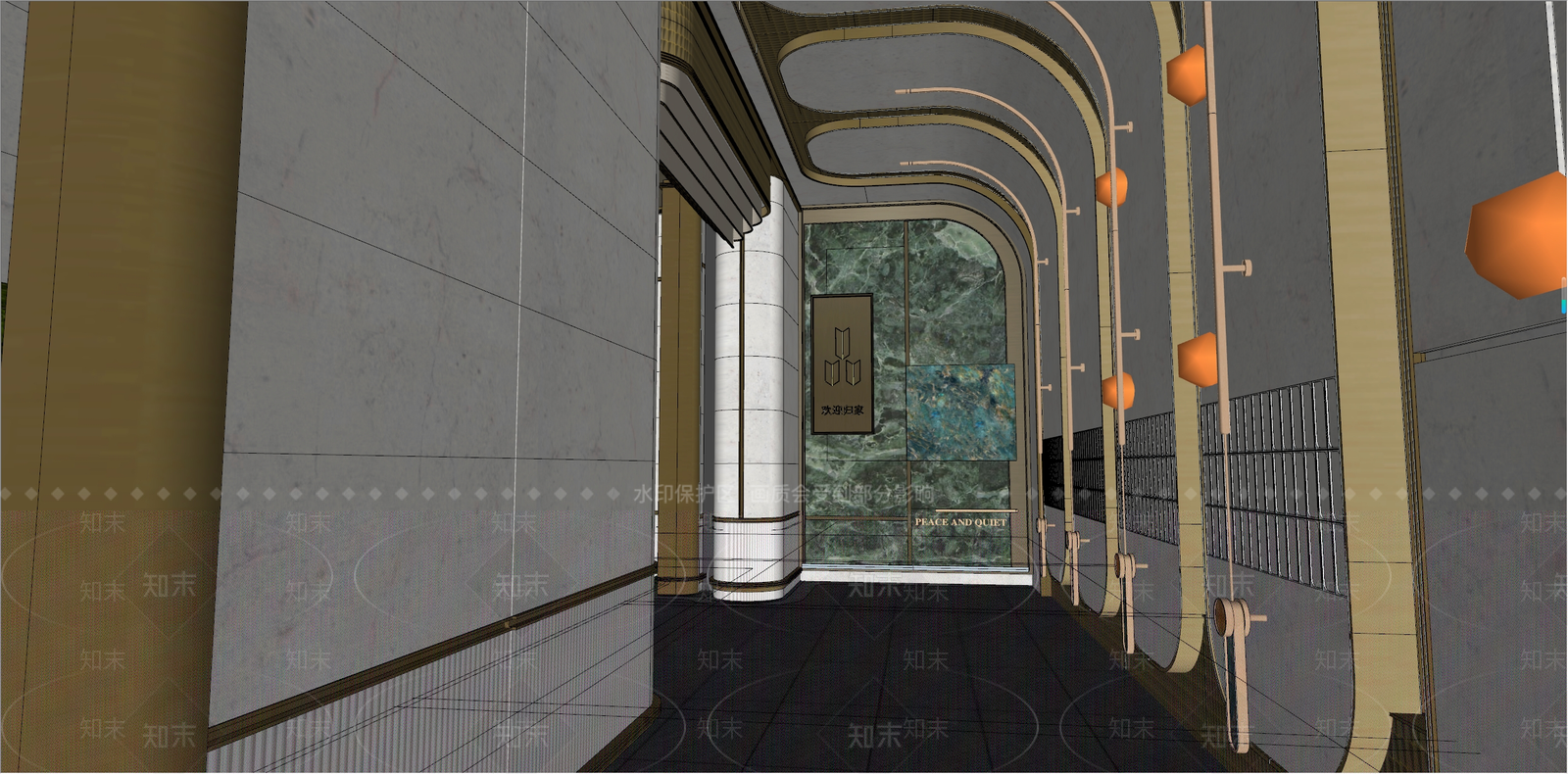 现代轻奢小区景观SU模型下载【ID:1189659190】