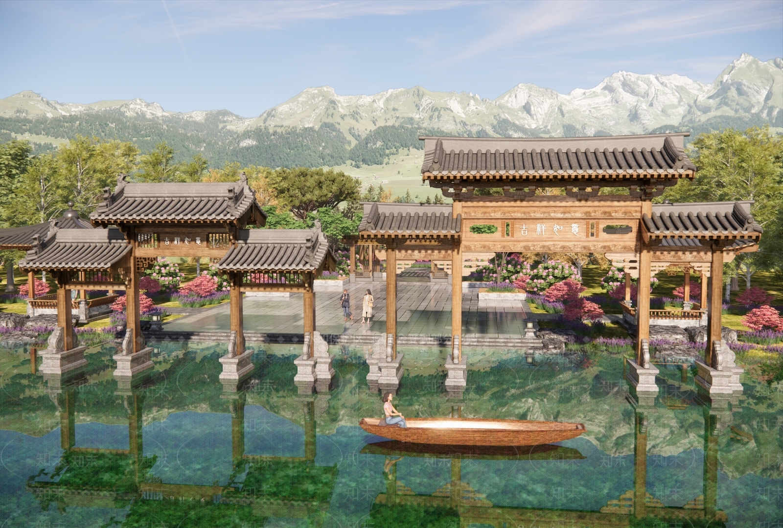 现代新中式牌坊牌楼SU模型下载【ID:1189660532】
