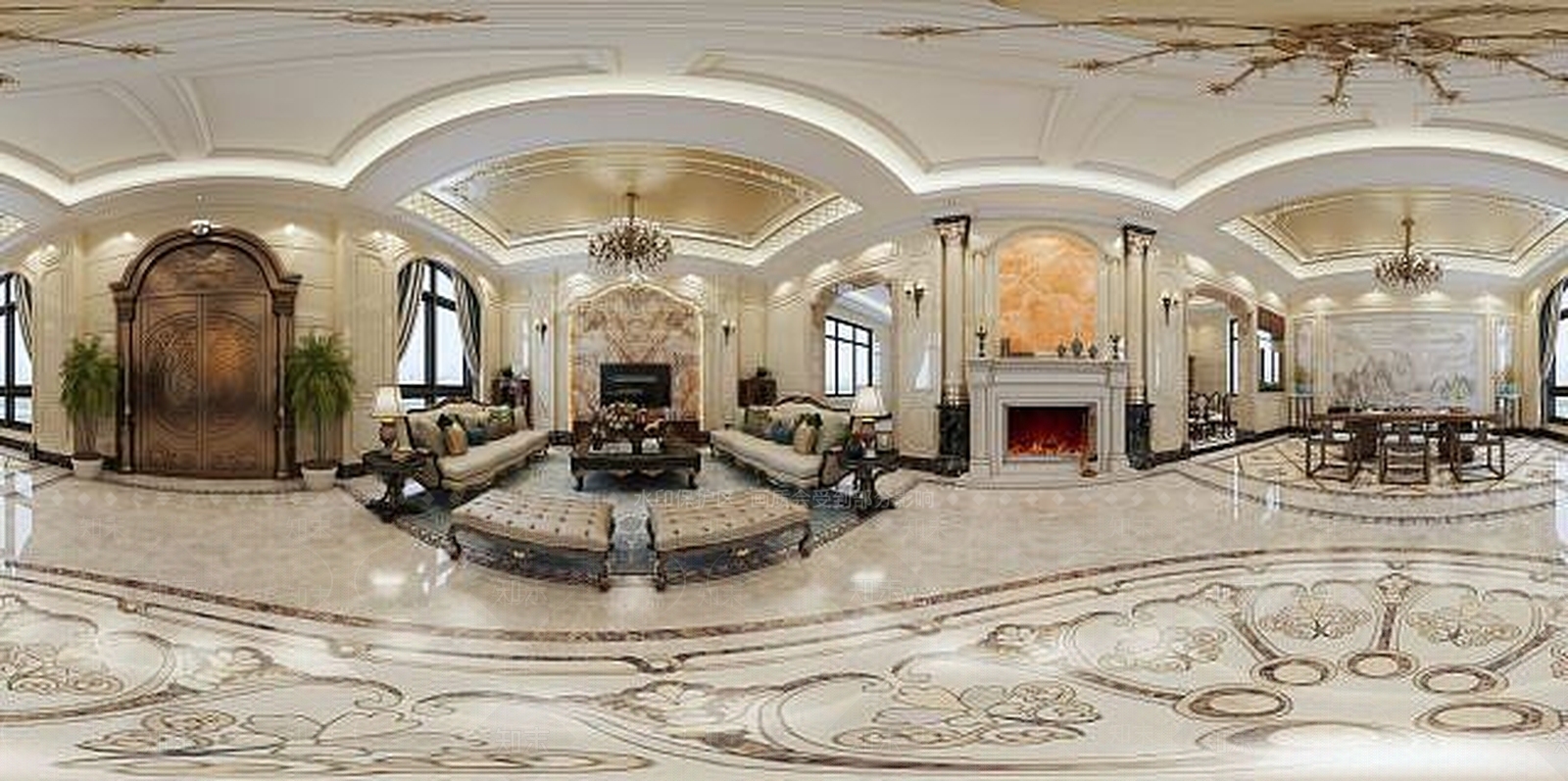 欧式古典欧式风格客厅3D模型下载【ID:1189663747】