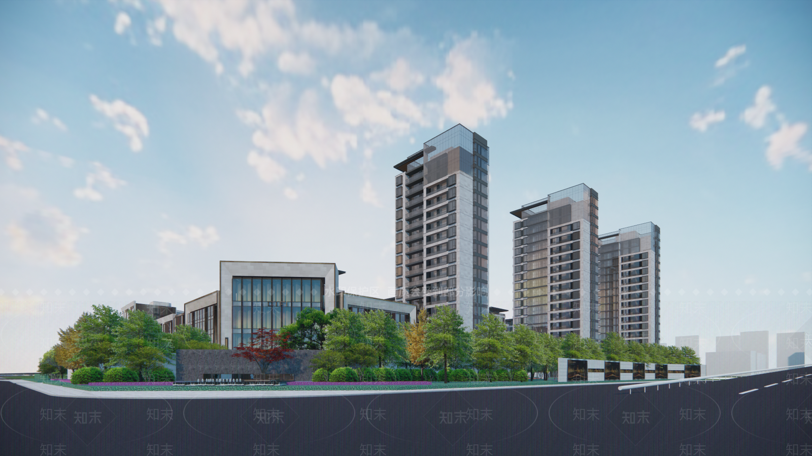 现代小区建筑SU模型下载【ID:1189665890】