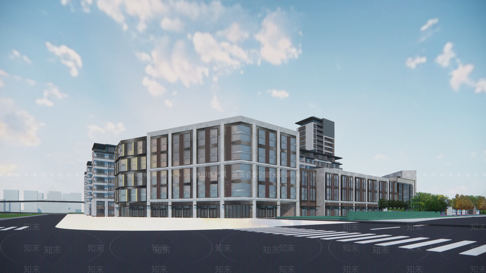 现代小区建筑SU模型下载【ID:1189665890】