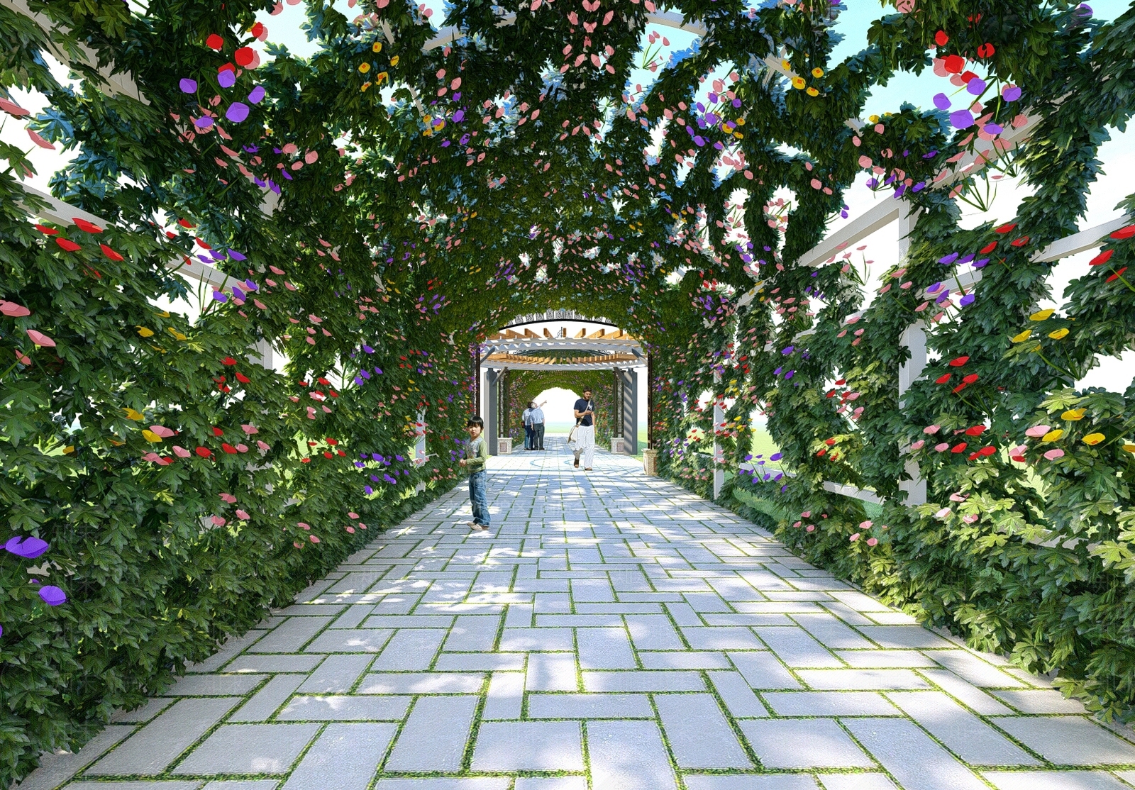 现代廊架SU模型下载【ID:1189668530】