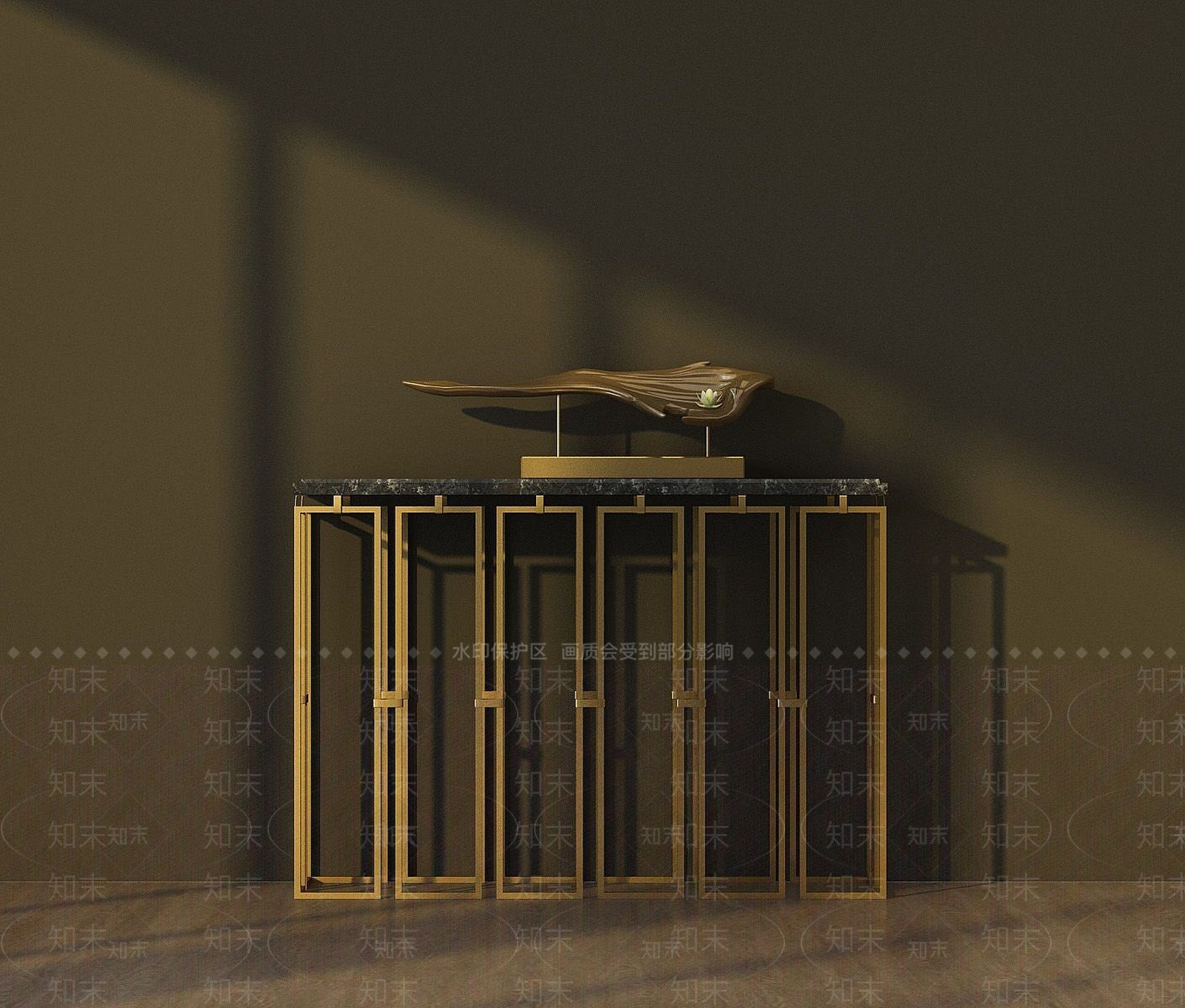中式创意金属边桌3D模型下载【ID:1189671124】