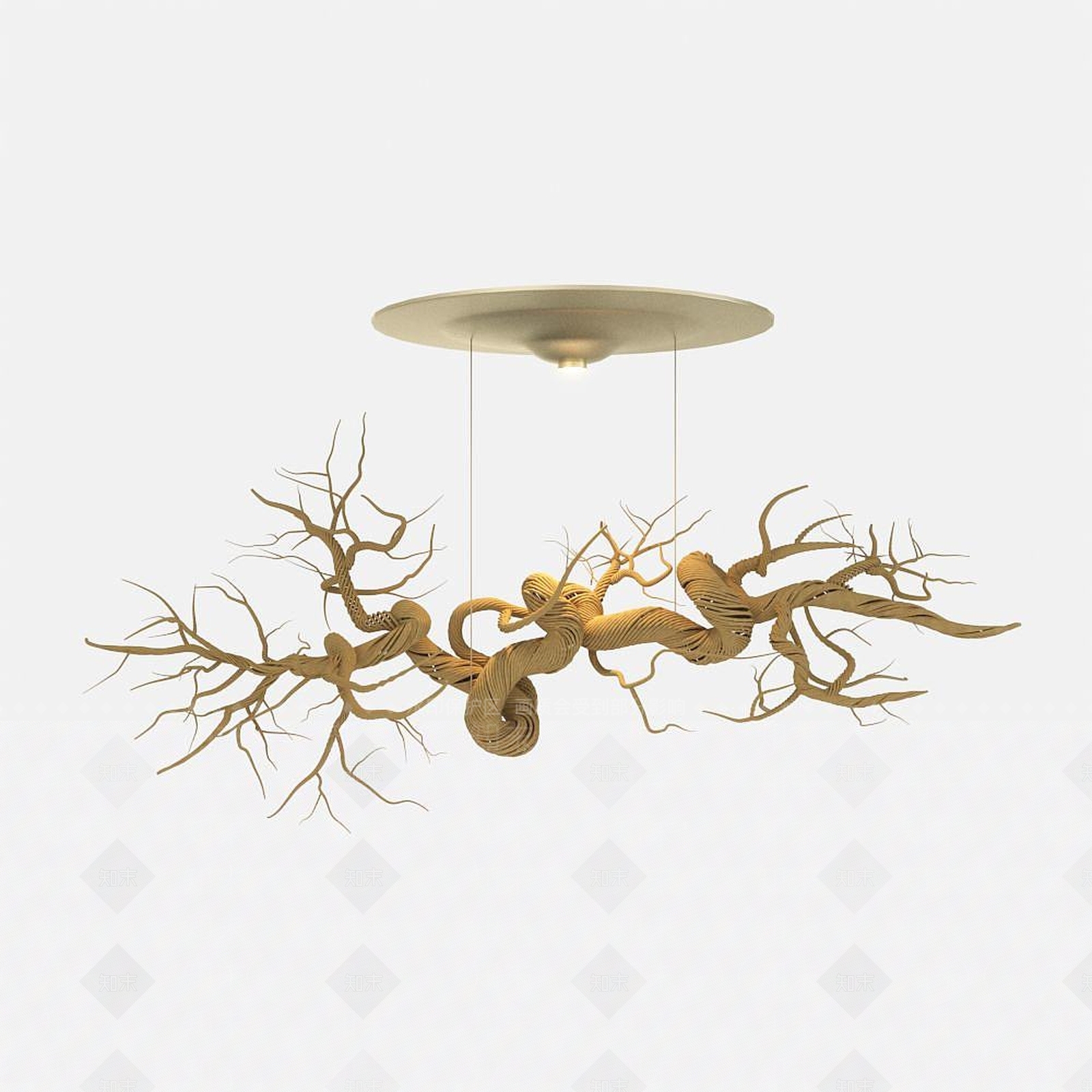 现代根雕创意吸顶灯3D模型下载【ID:1189671861】
