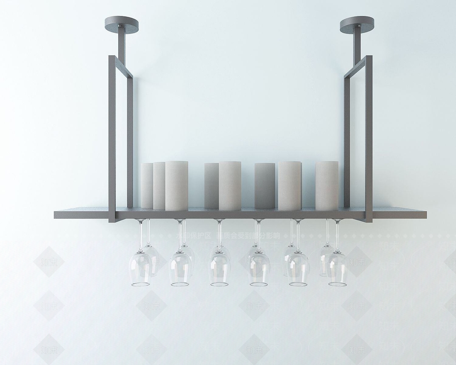 现代创意酒杯架3D模型下载【ID:1189672513】