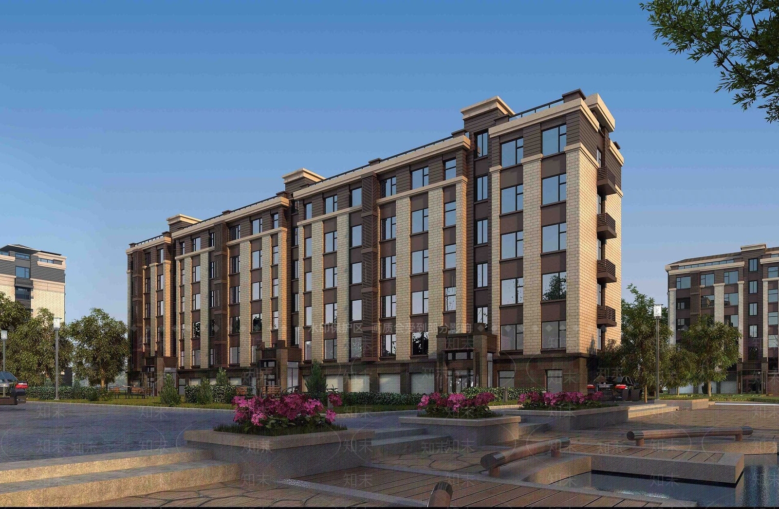 现代小区住宅楼3D模型下载【ID:1189673085】