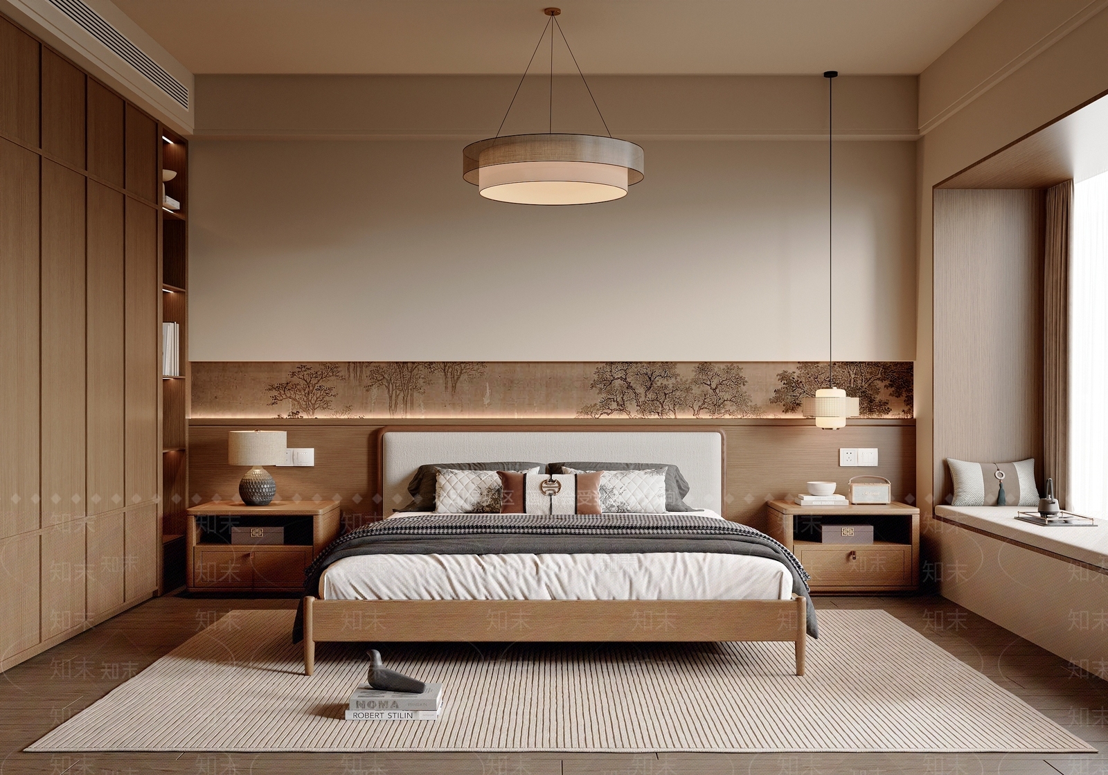 新中式中式宋式卧室3D模型下载【ID:1189673278】