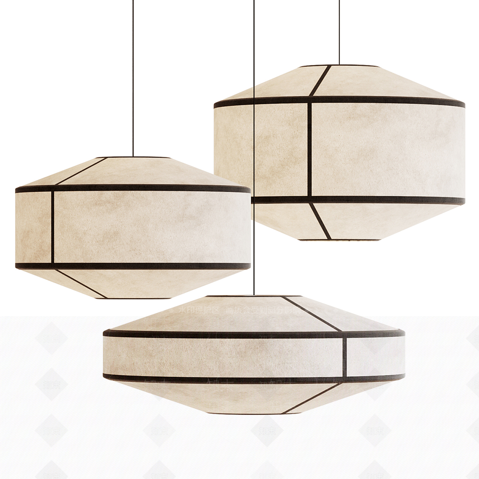 新中式日式吊灯3D模型下载【ID:1189676048】