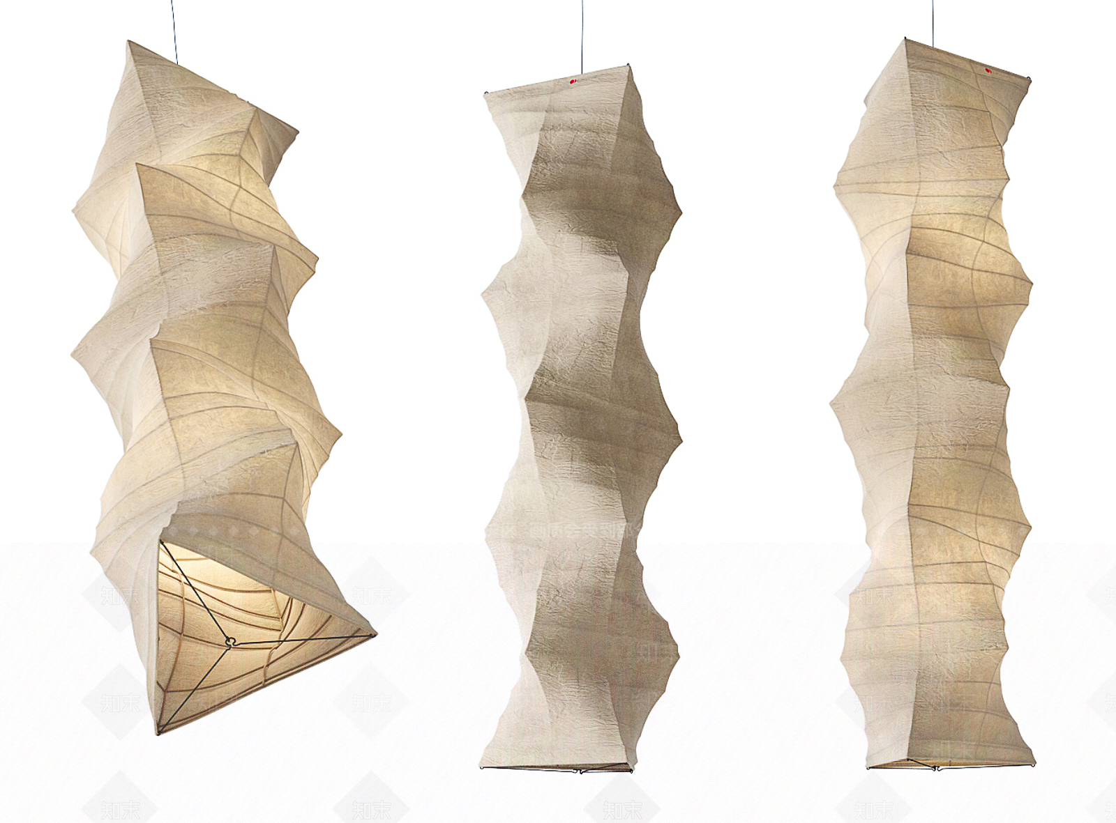 日式中古长条吊灯3D模型下载【ID:1189677195】