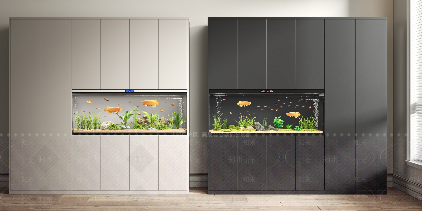 现代意式鱼缸3D模型下载【ID:1189677203】