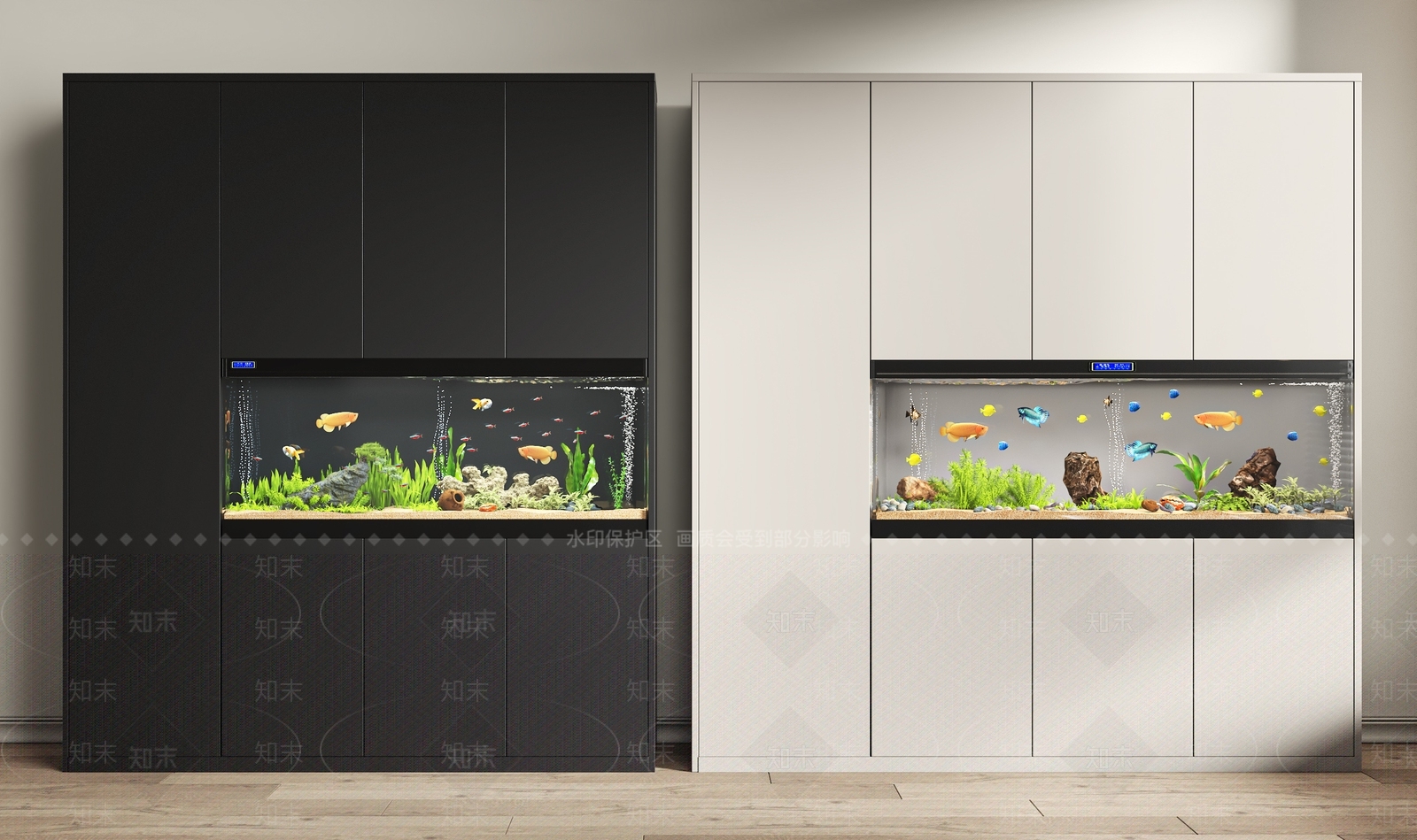 现代意式鱼缸SU模型下载【ID:1189677226】