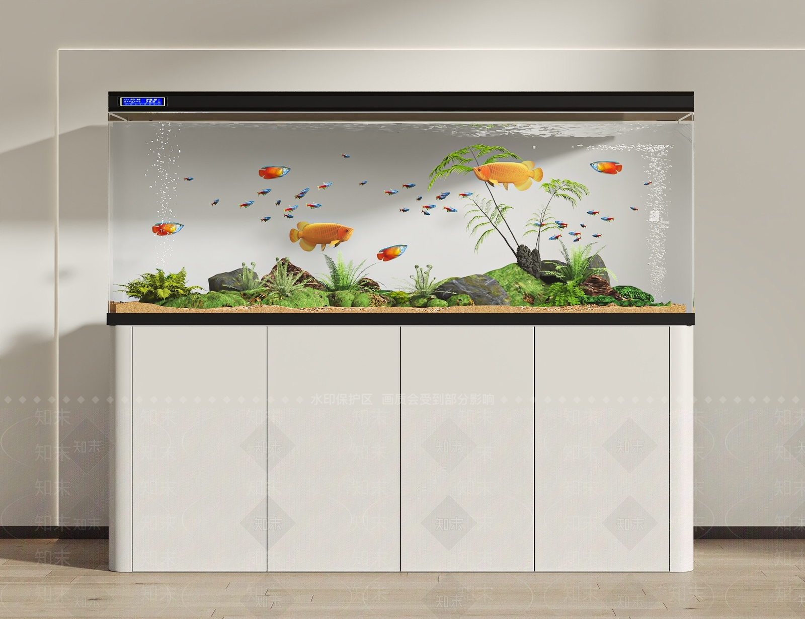 现代意式鱼缸3D模型下载【ID:1189677493】