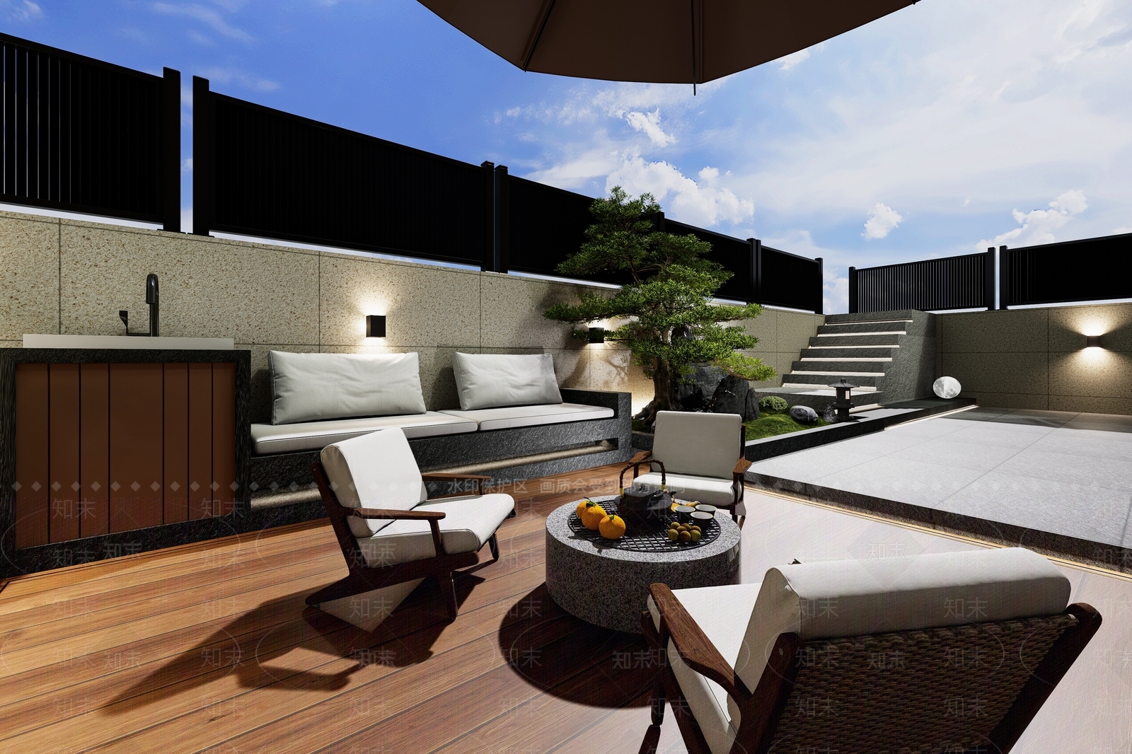 现代庭院3D模型下载【ID:1189677895】