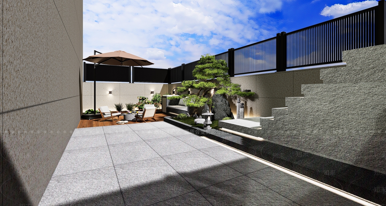 现代庭院3D模型下载【ID:1189677895】
