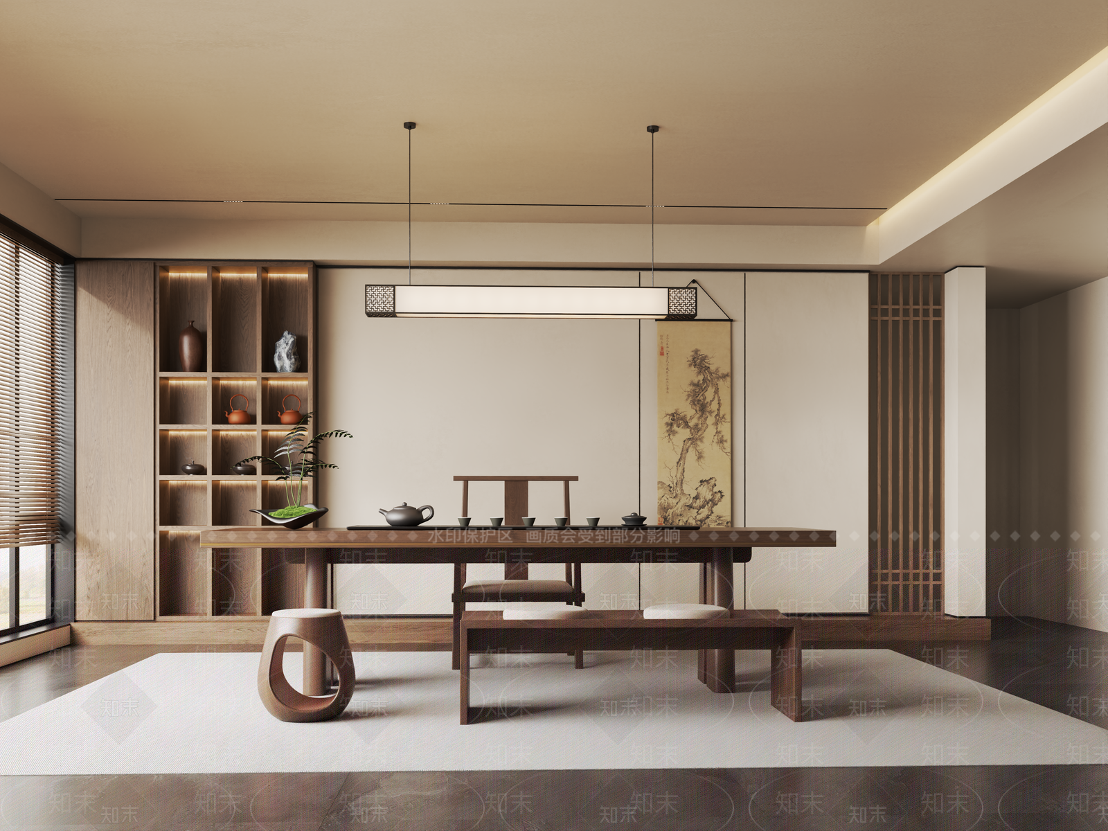 新中式中式茶室SU模型下载【ID:1189677886】