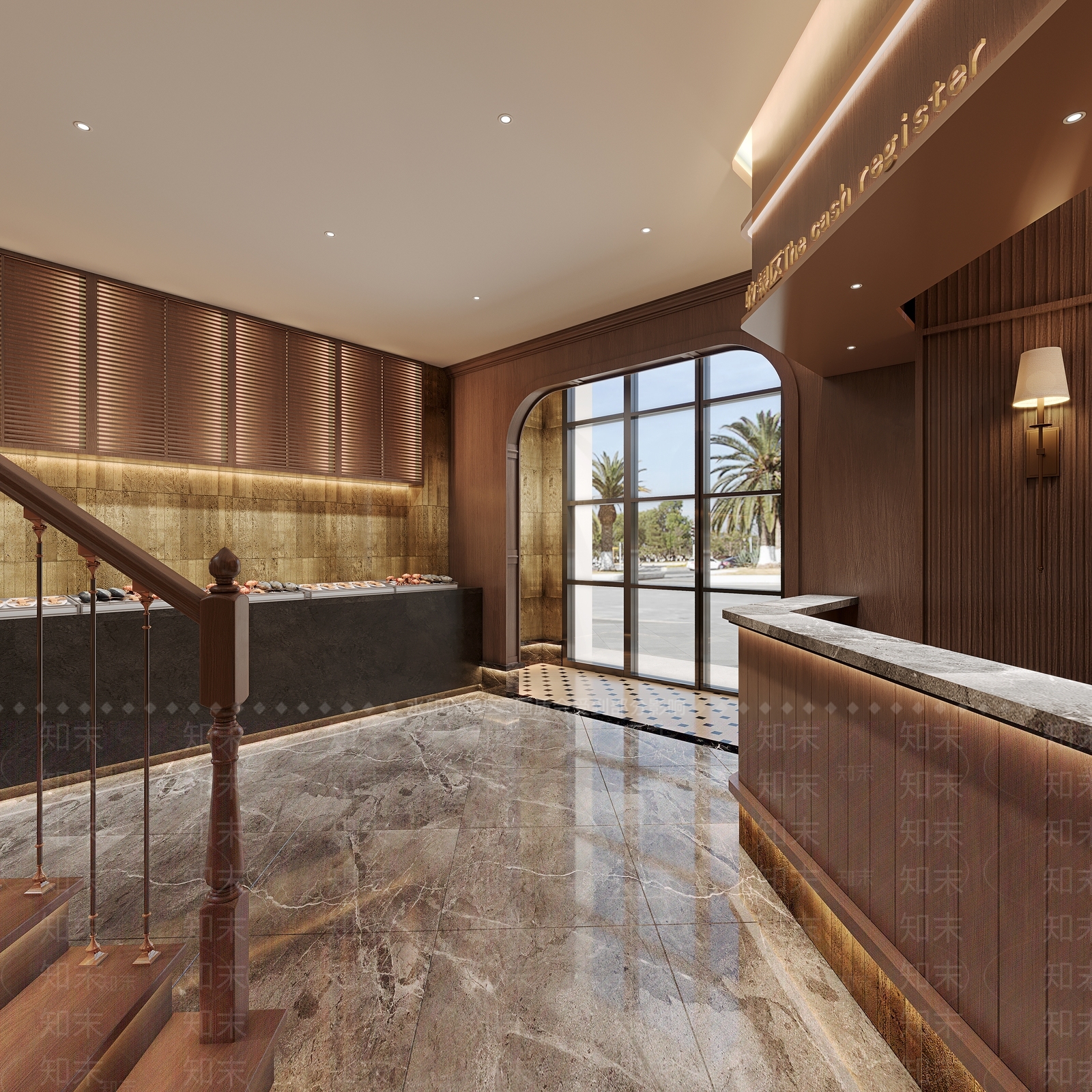 轻奢复古西餐厅3D模型下载【ID:1189679078】