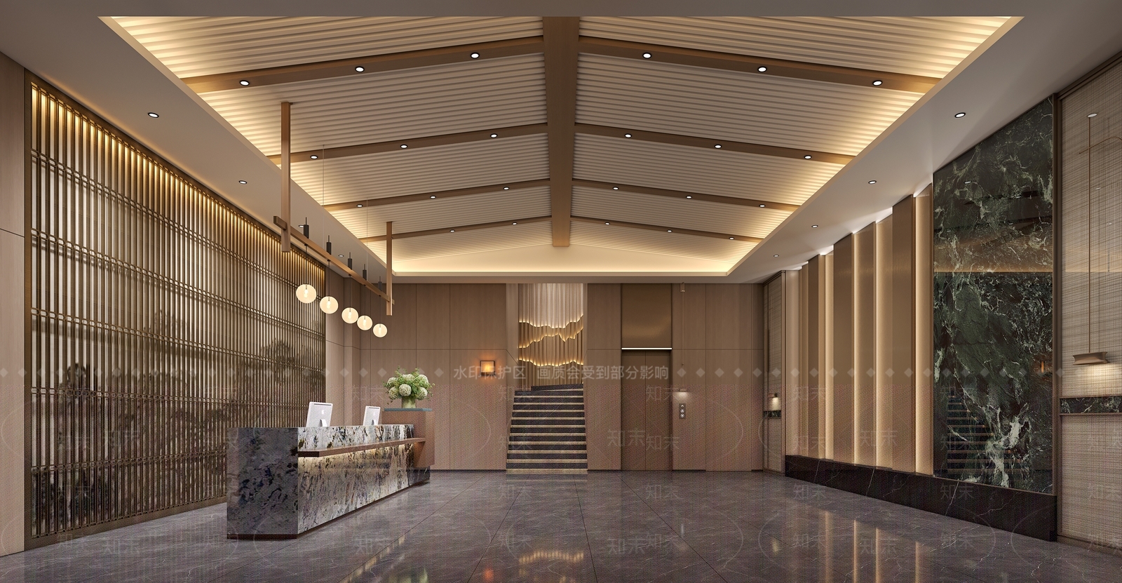 现代新中式中餐厅3D模型下载【ID:1189679551】