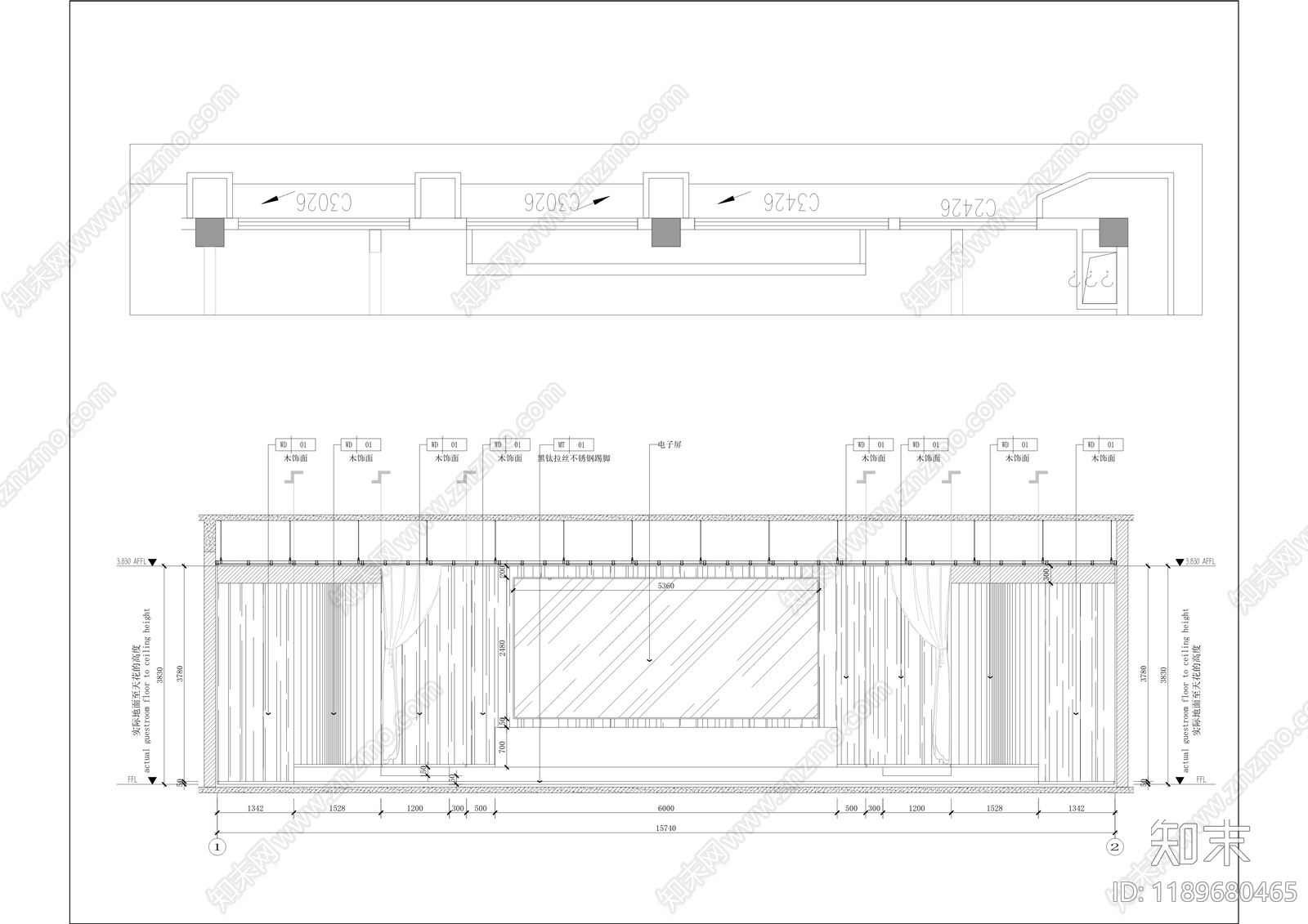 现代整体办公空间cad施工图下载【ID:1189680465】