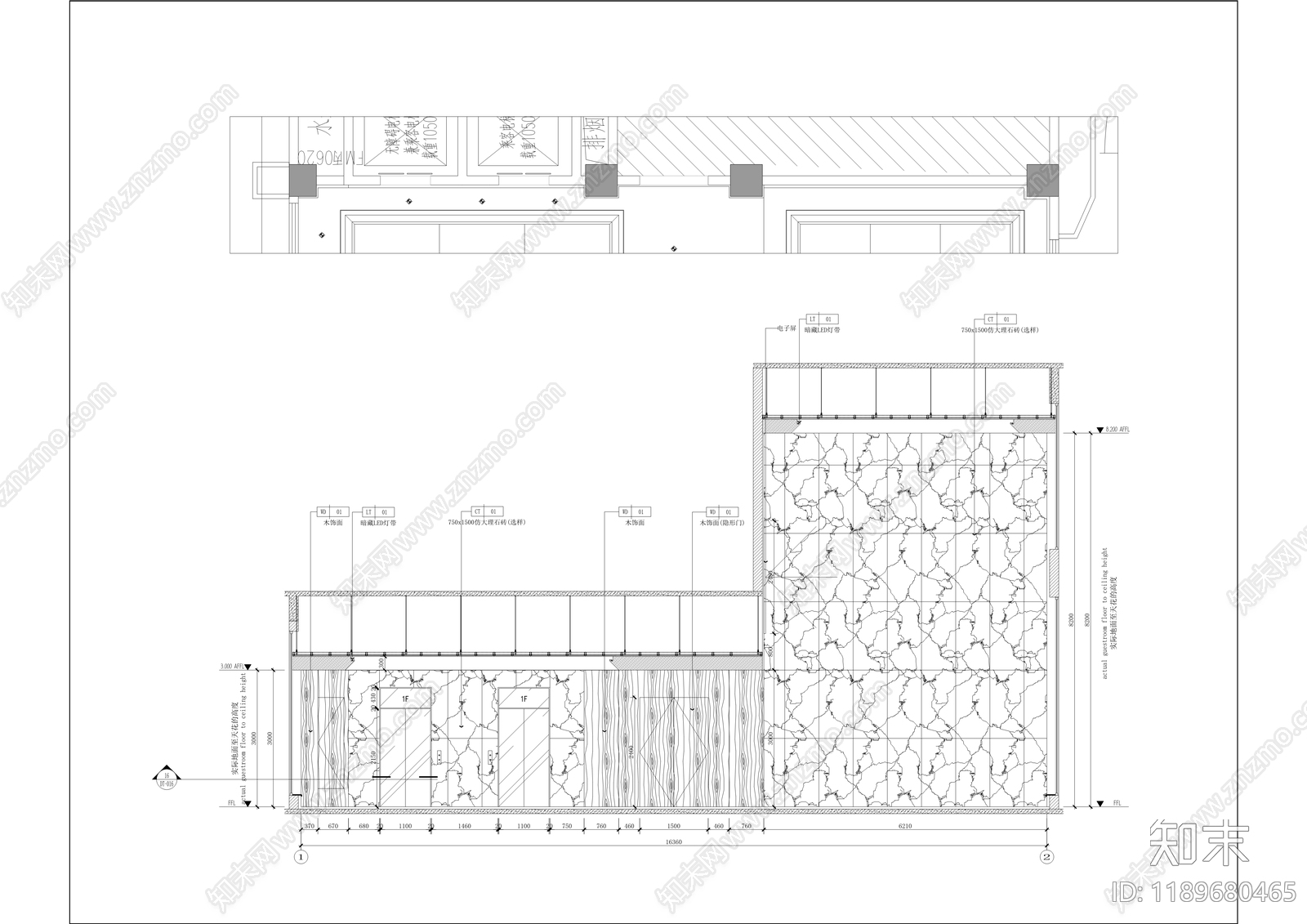 现代整体办公空间cad施工图下载【ID:1189680465】