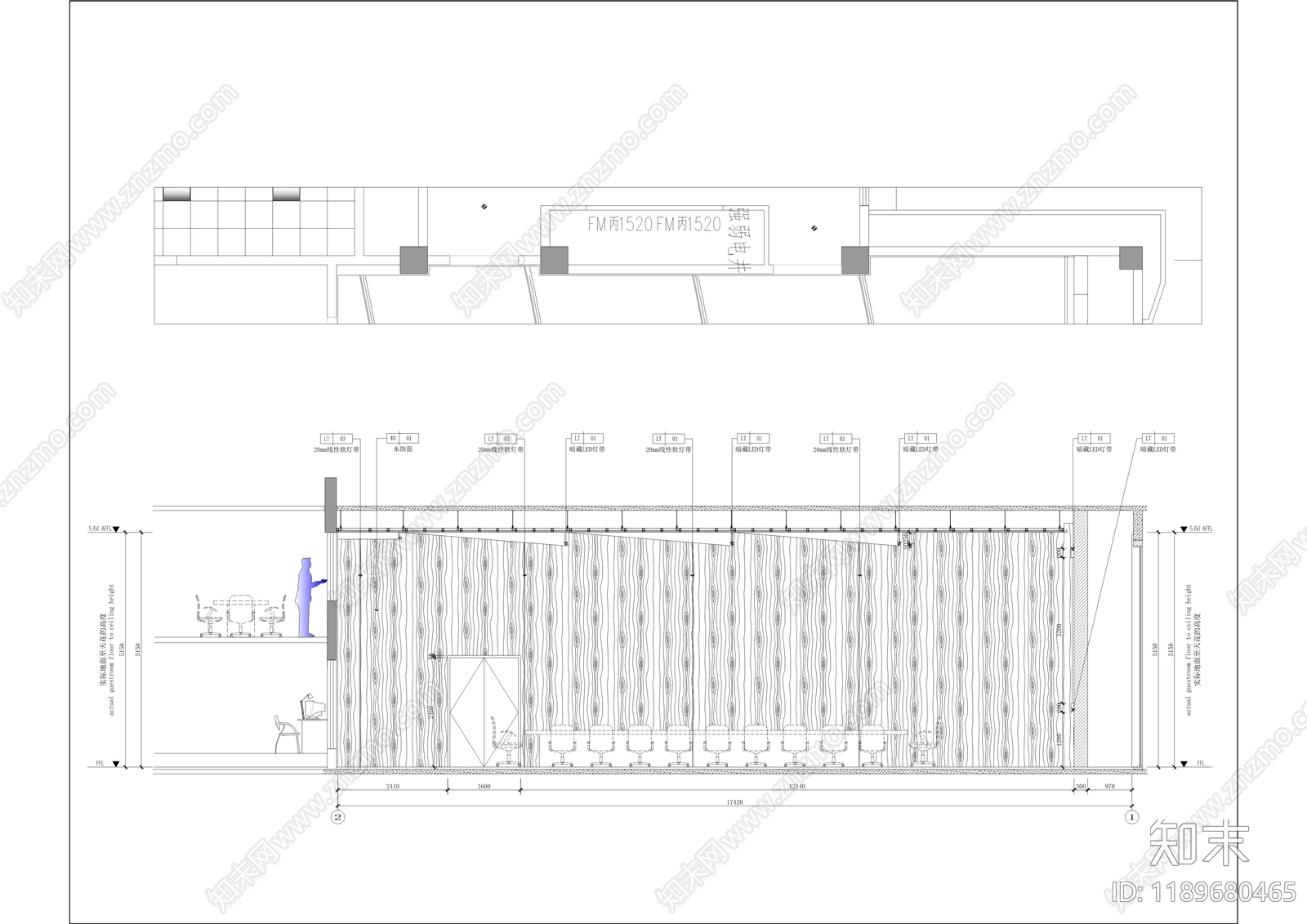 现代整体办公空间cad施工图下载【ID:1189680465】