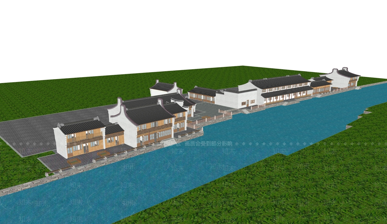 中式古建筑SU模型下载【ID:1189680840】