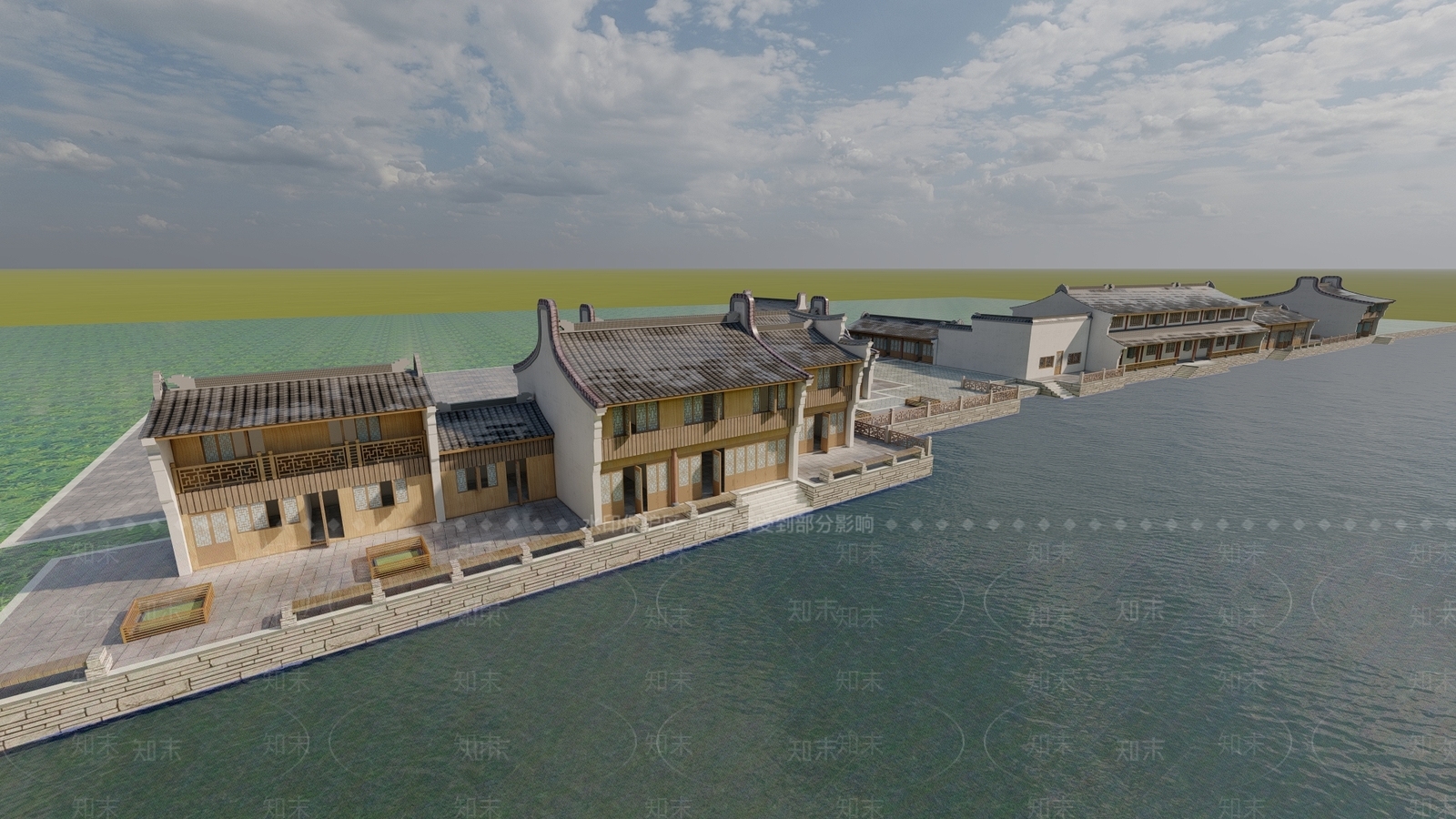 中式古建筑SU模型下载【ID:1189680840】