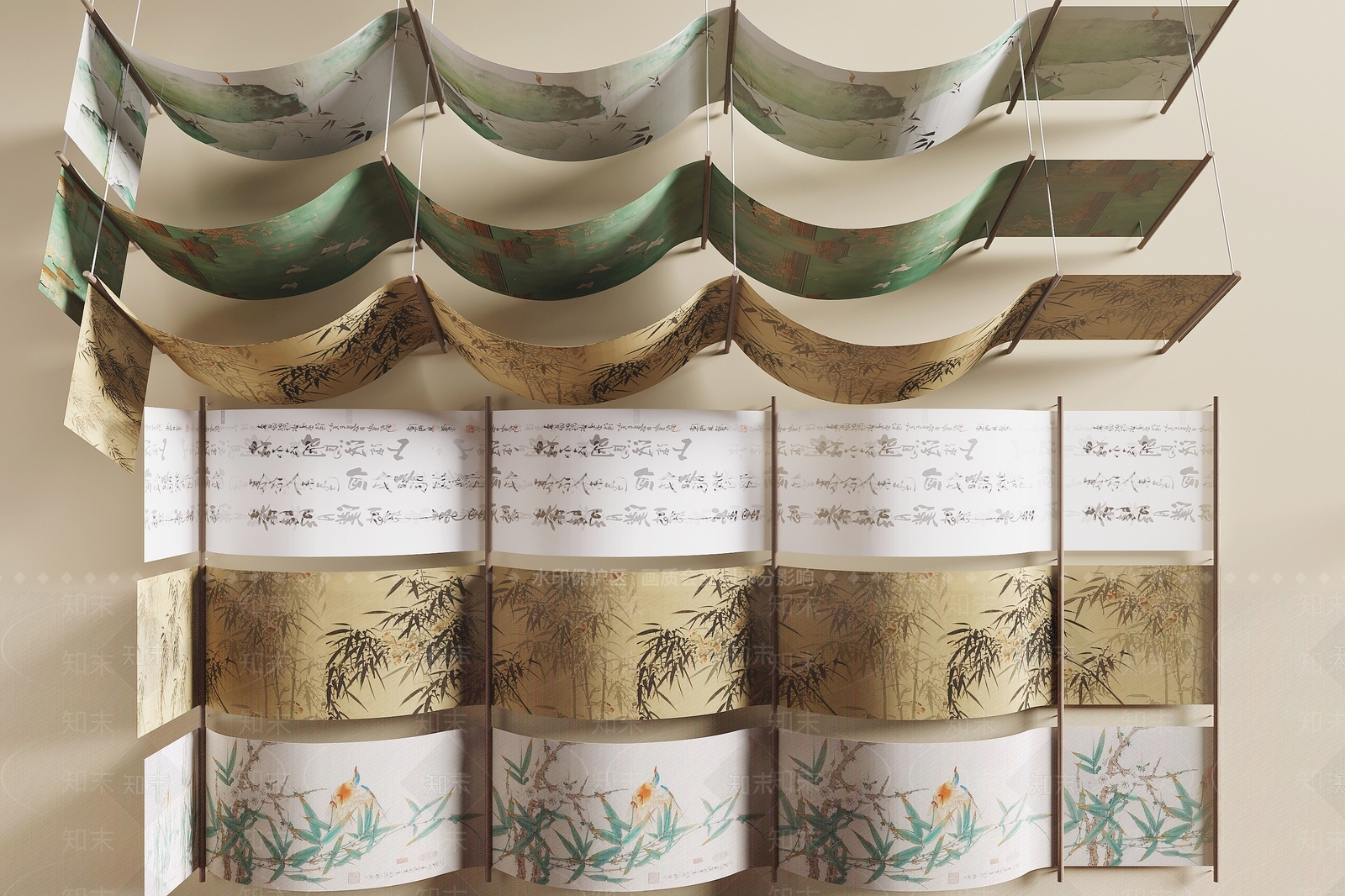 新中式吊顶SU模型下载【ID:1189692254】