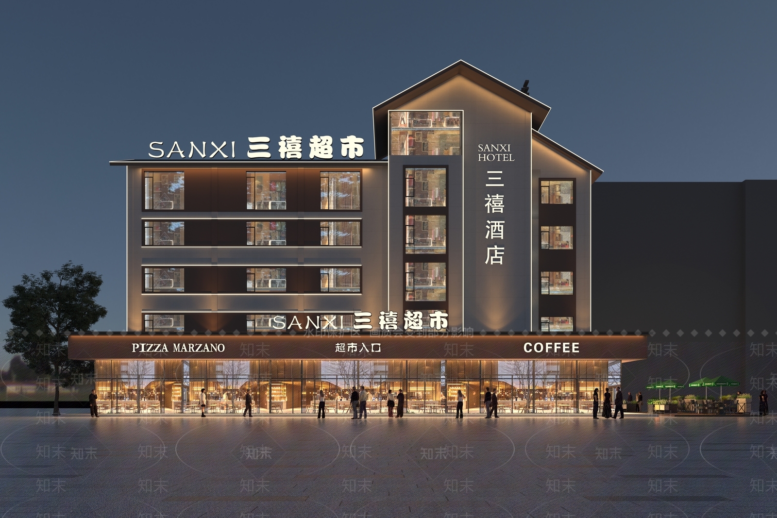 现代酒店外观3D模型下载【ID:1189694384】