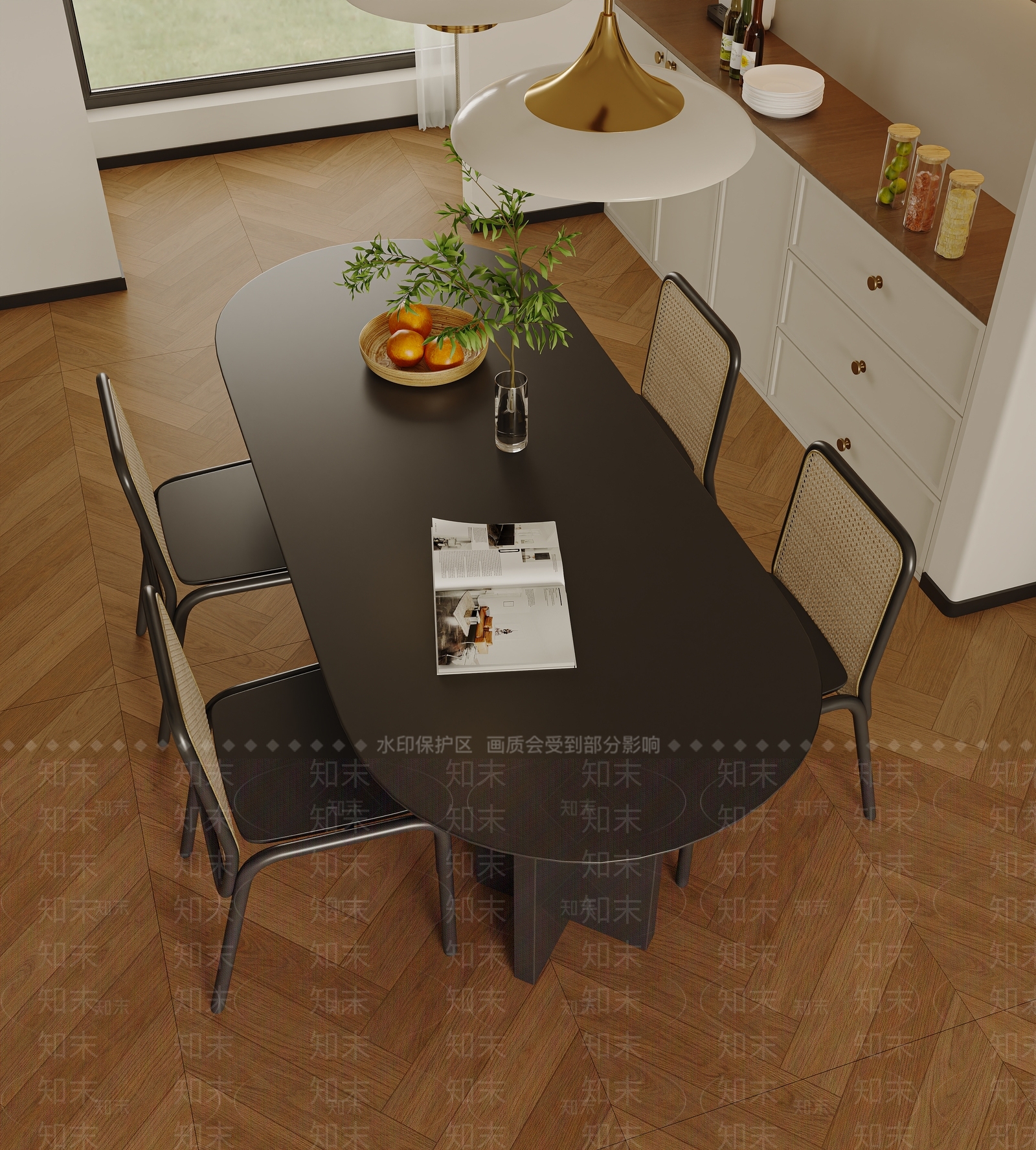 法式中式家居餐厅3D模型下载【ID:1189695166】
