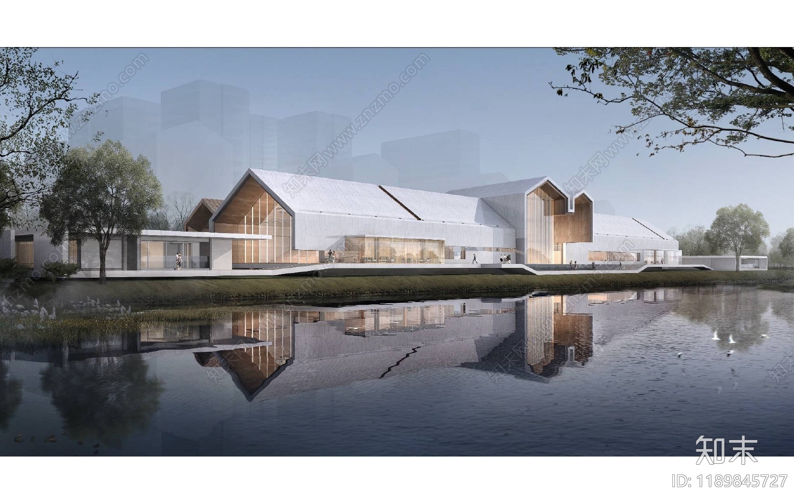 现代售楼处建筑施工图下载【ID:1189845727】