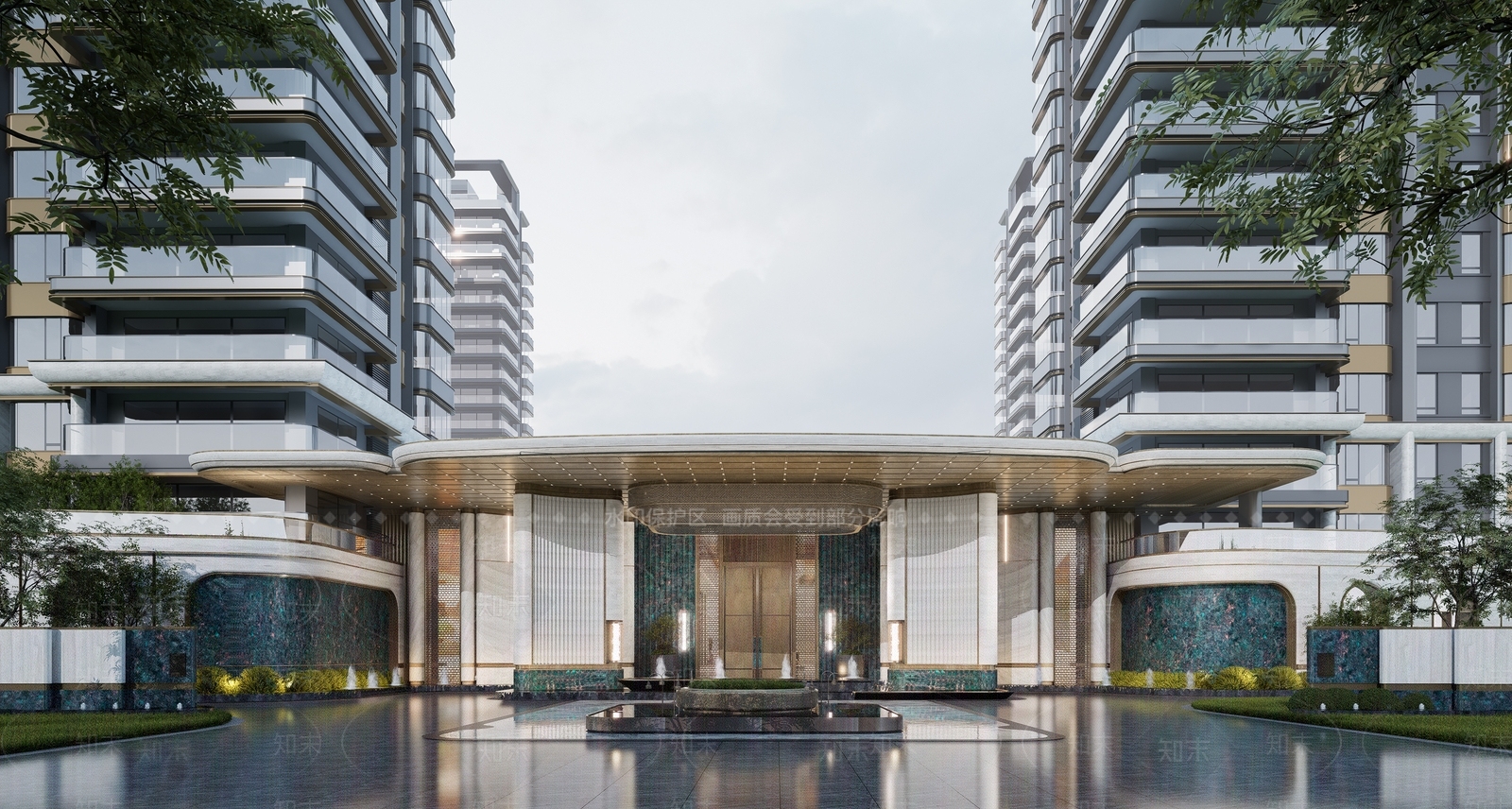 现代轻奢售楼处建筑SU模型下载【ID:1189698850】