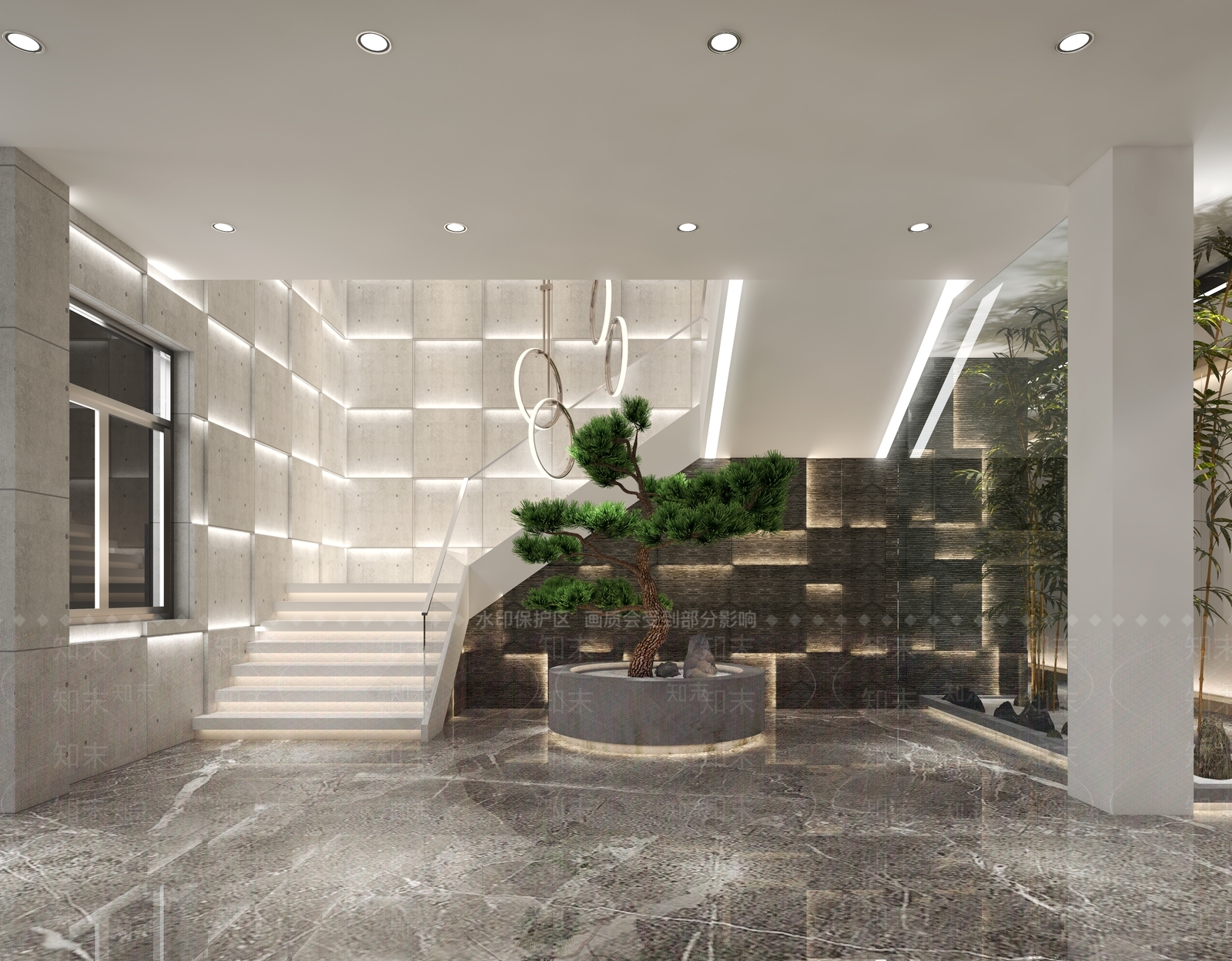 现代办公大厅3D模型下载【ID:1189699325】