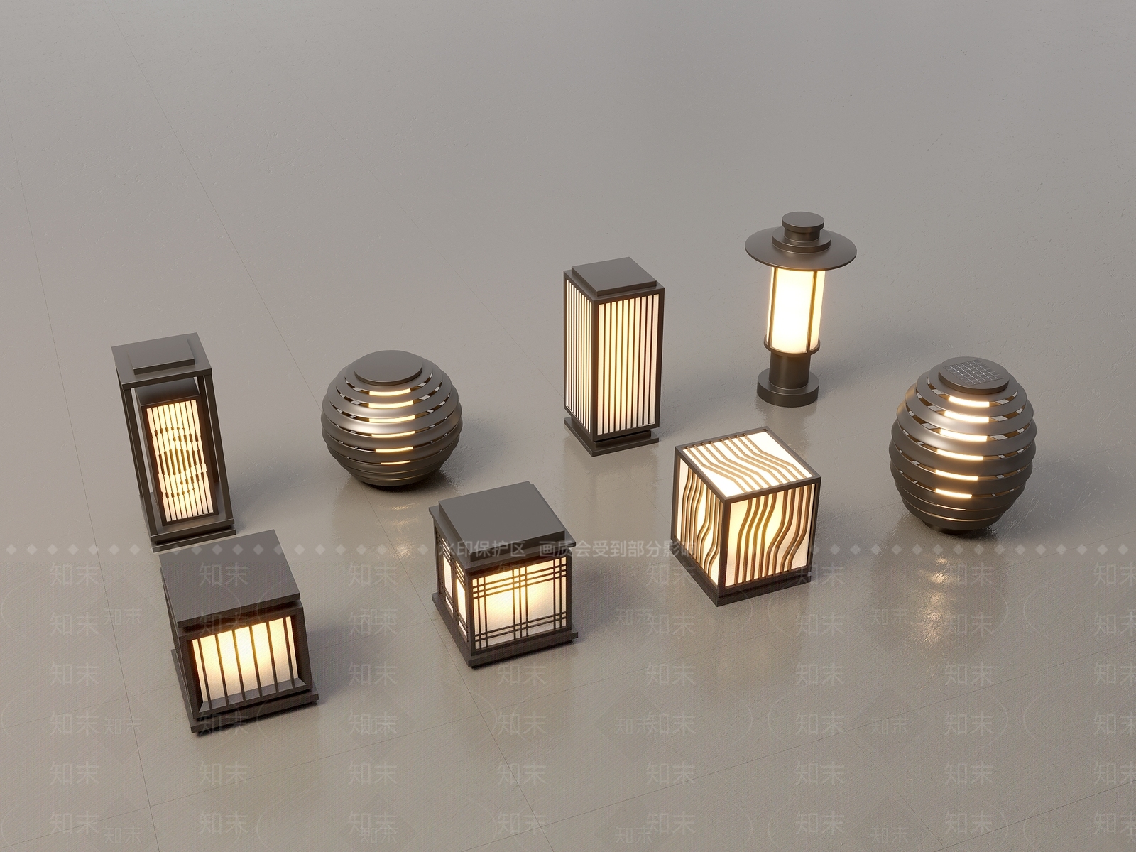 新中式其他户外灯3D模型下载【ID:1189700143】