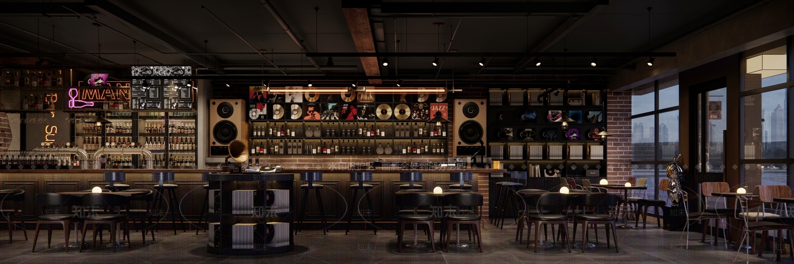 美式复古酒吧SU模型下载【ID:1189702930】