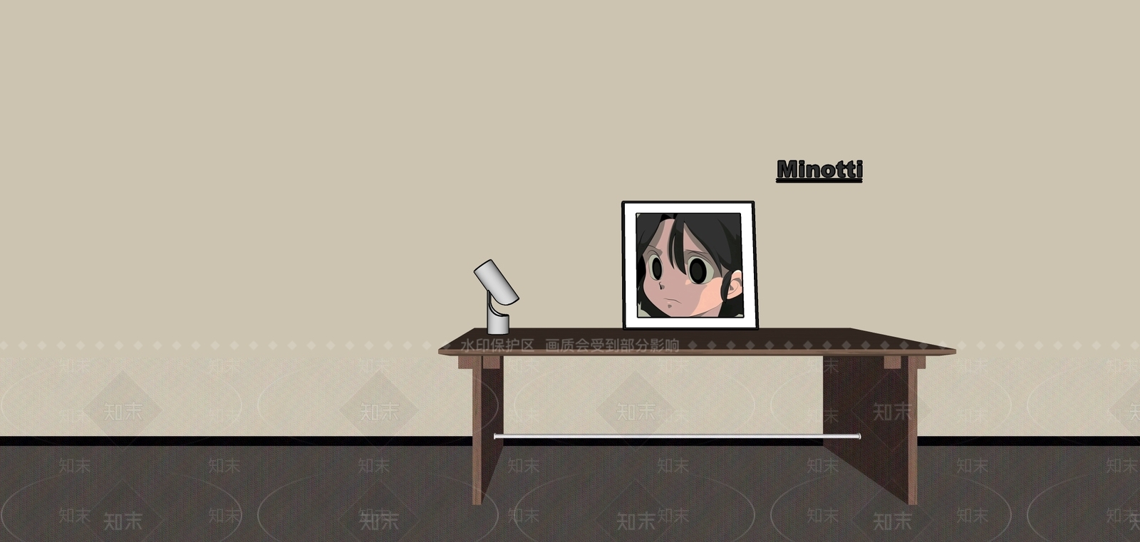 现代北欧书桌3D模型下载【ID:1189701573】