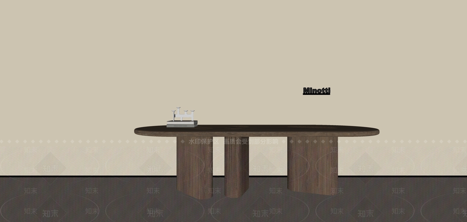 复古中古餐桌3D模型下载【ID:1189701767】