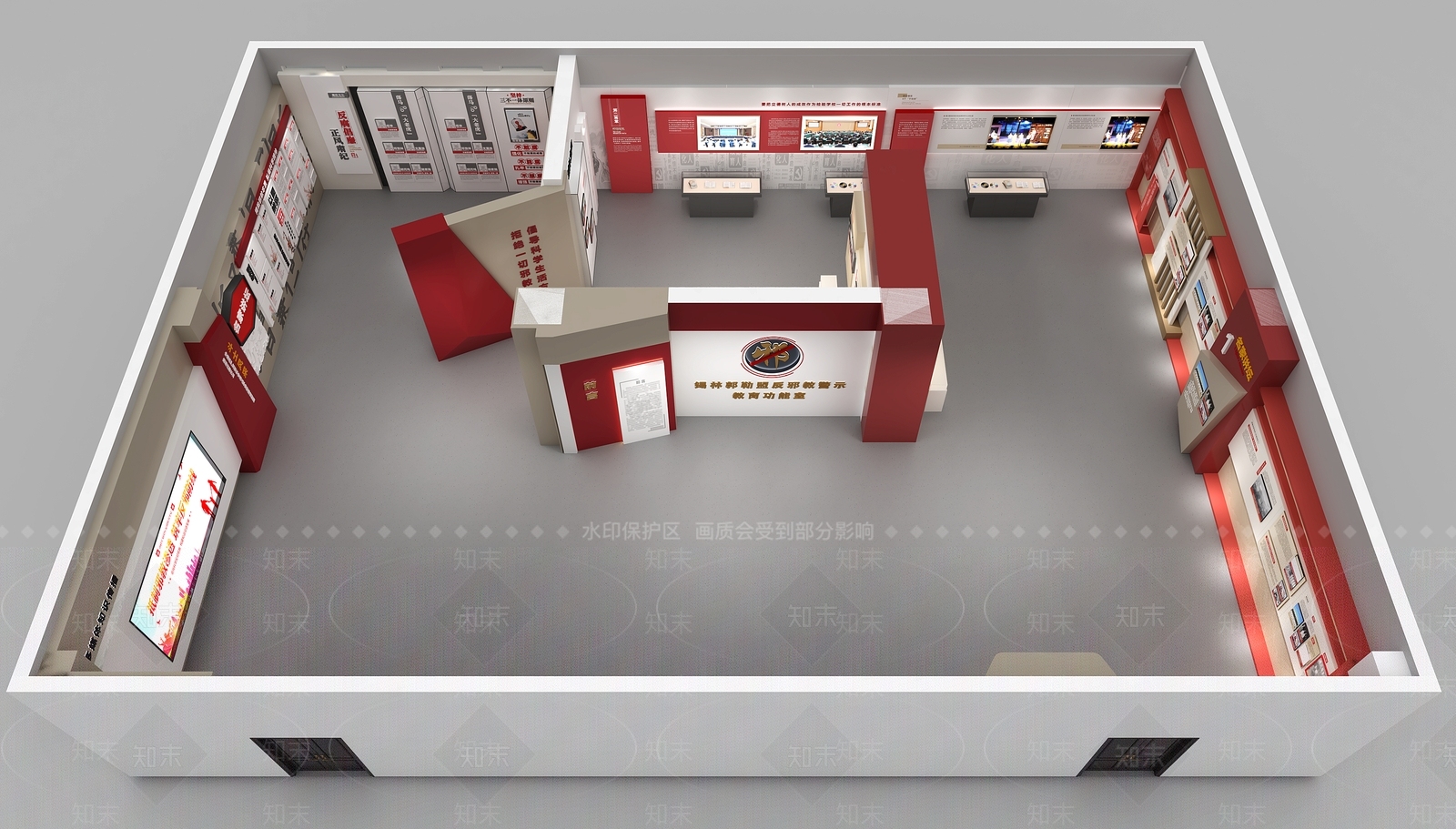 现代党建展厅3D模型下载【ID:1215074619】