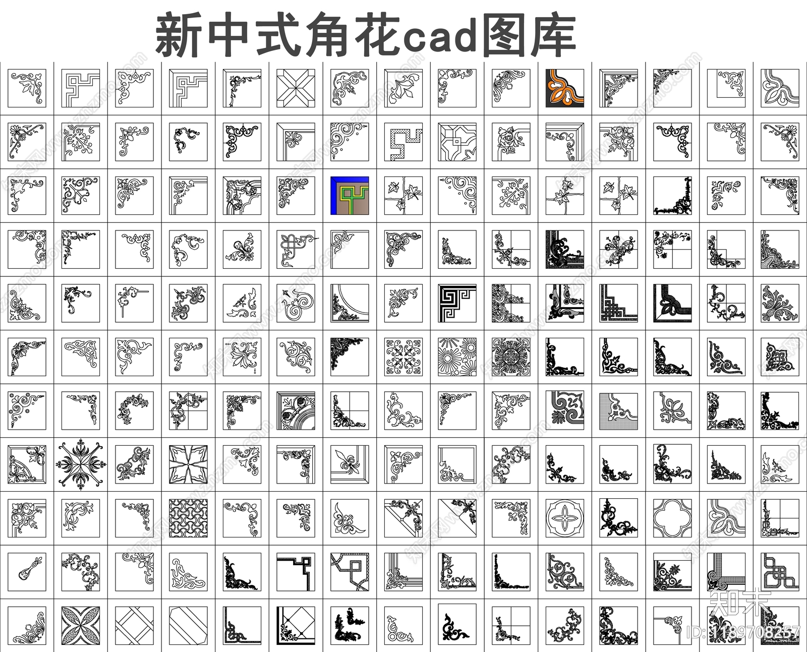 现代新中式装饰线条施工图下载【ID:1189708257】