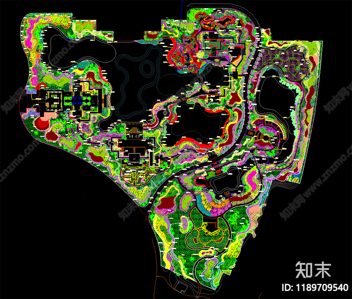 中式植物配置图库施工图下载【ID:1189709540】