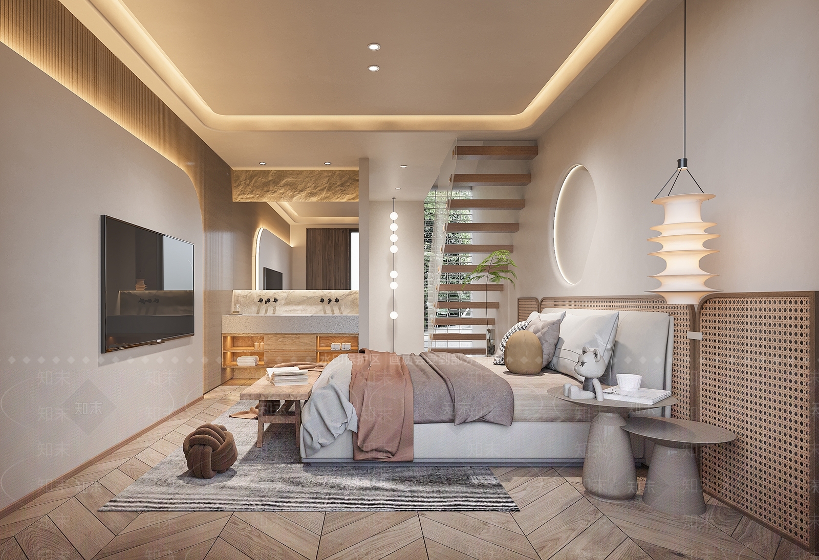 侘寂家居卧室3D模型下载【ID:1189710688】