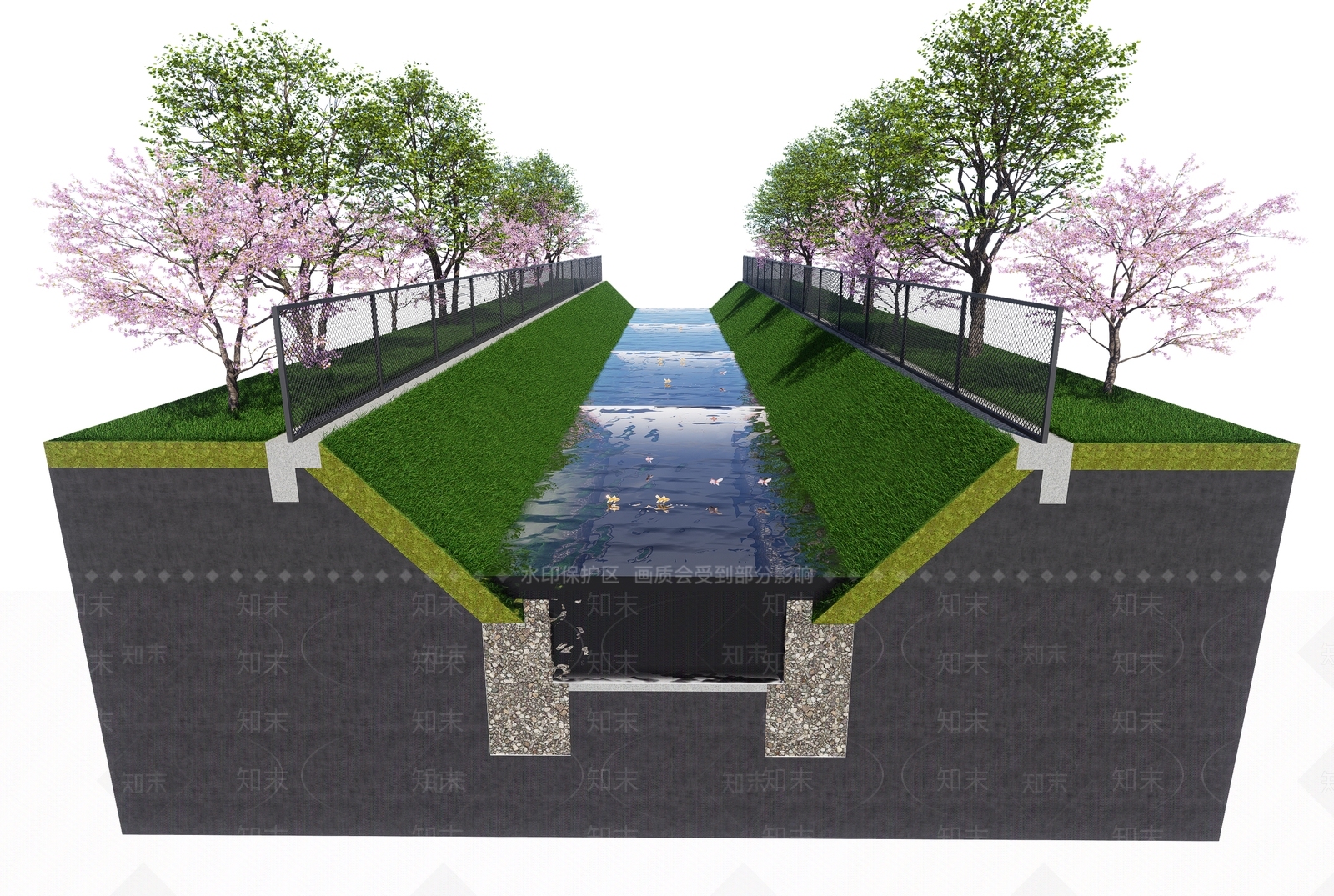 现代滨水景观SU模型下载【ID:1189711187】