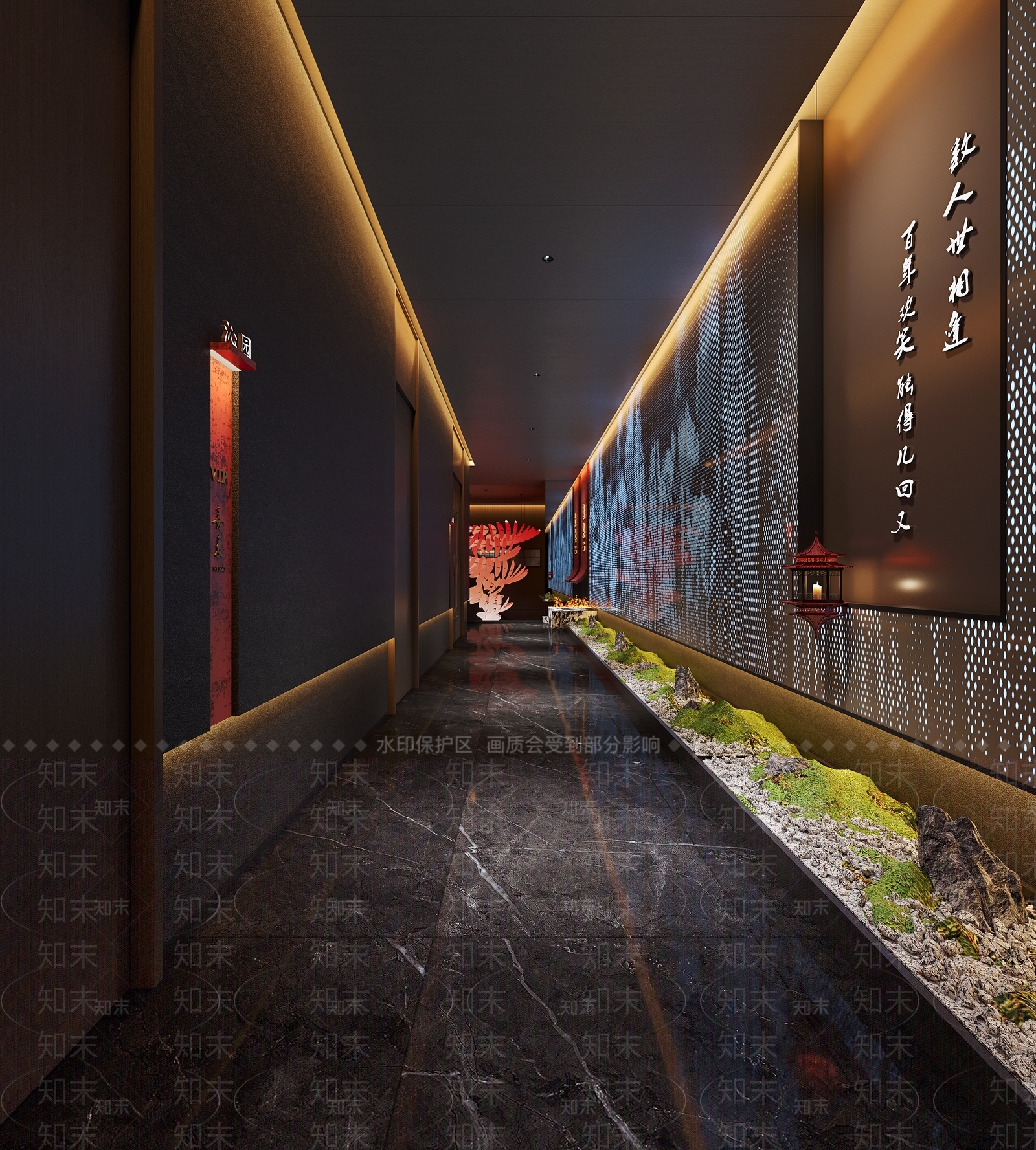 现代新中式中餐厅3D模型下载【ID:1189712373】