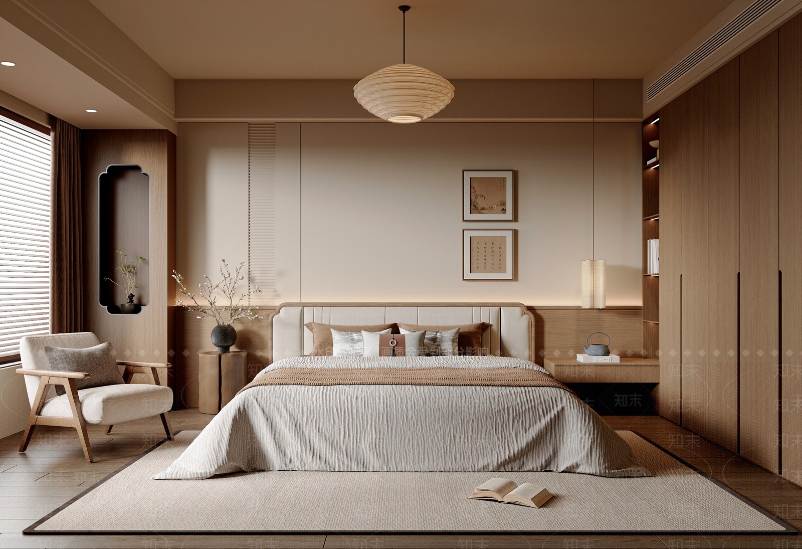 新中式中式宋式卧室3D模型下载【ID:1189719534】