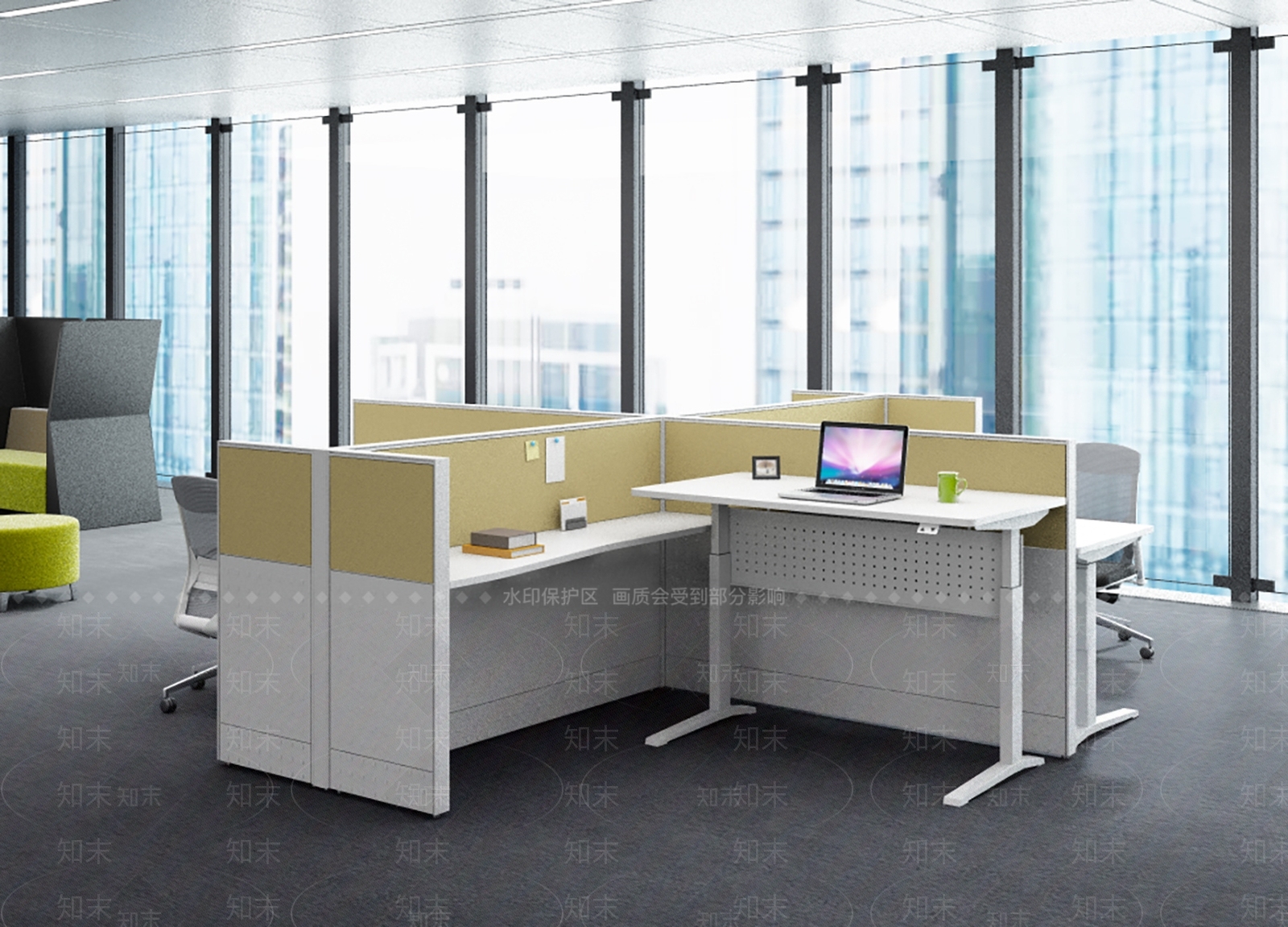 现代办公桌椅3D模型下载【ID:1189722435】