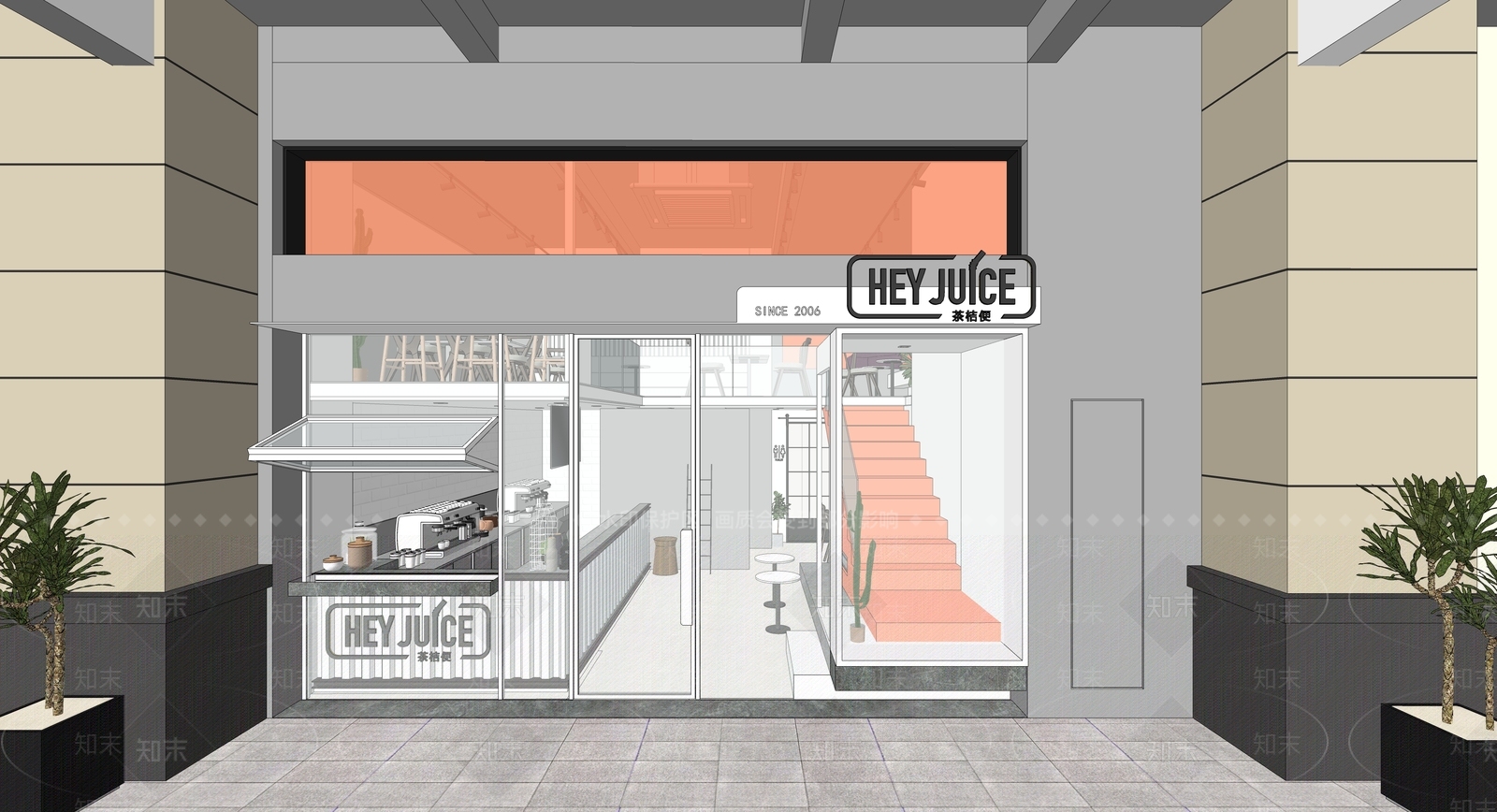 奶油奶茶店SU模型下载【ID:1189728358】